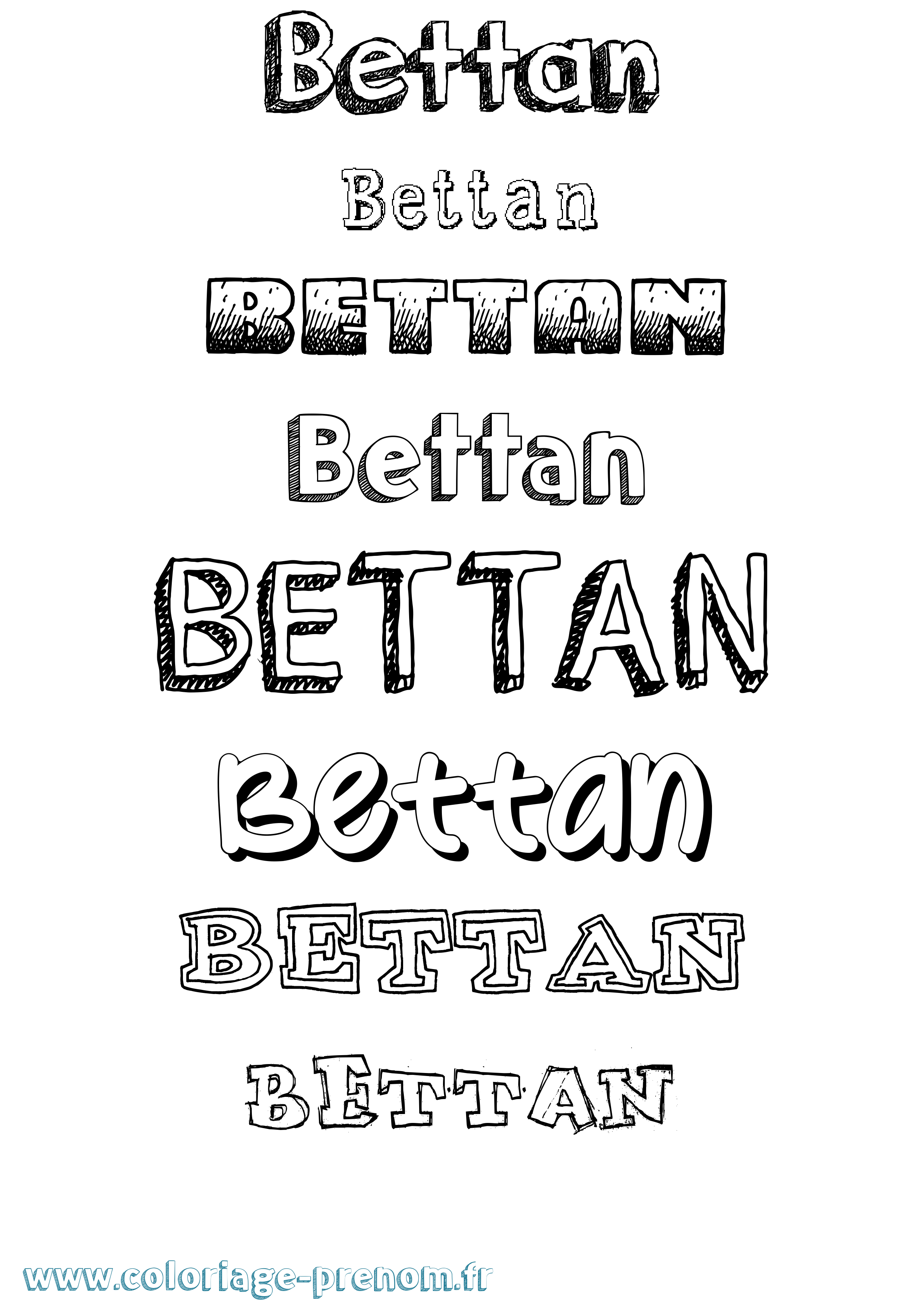 Coloriage Bettan Dessiné Coloriage prénom Bettan Dessiné