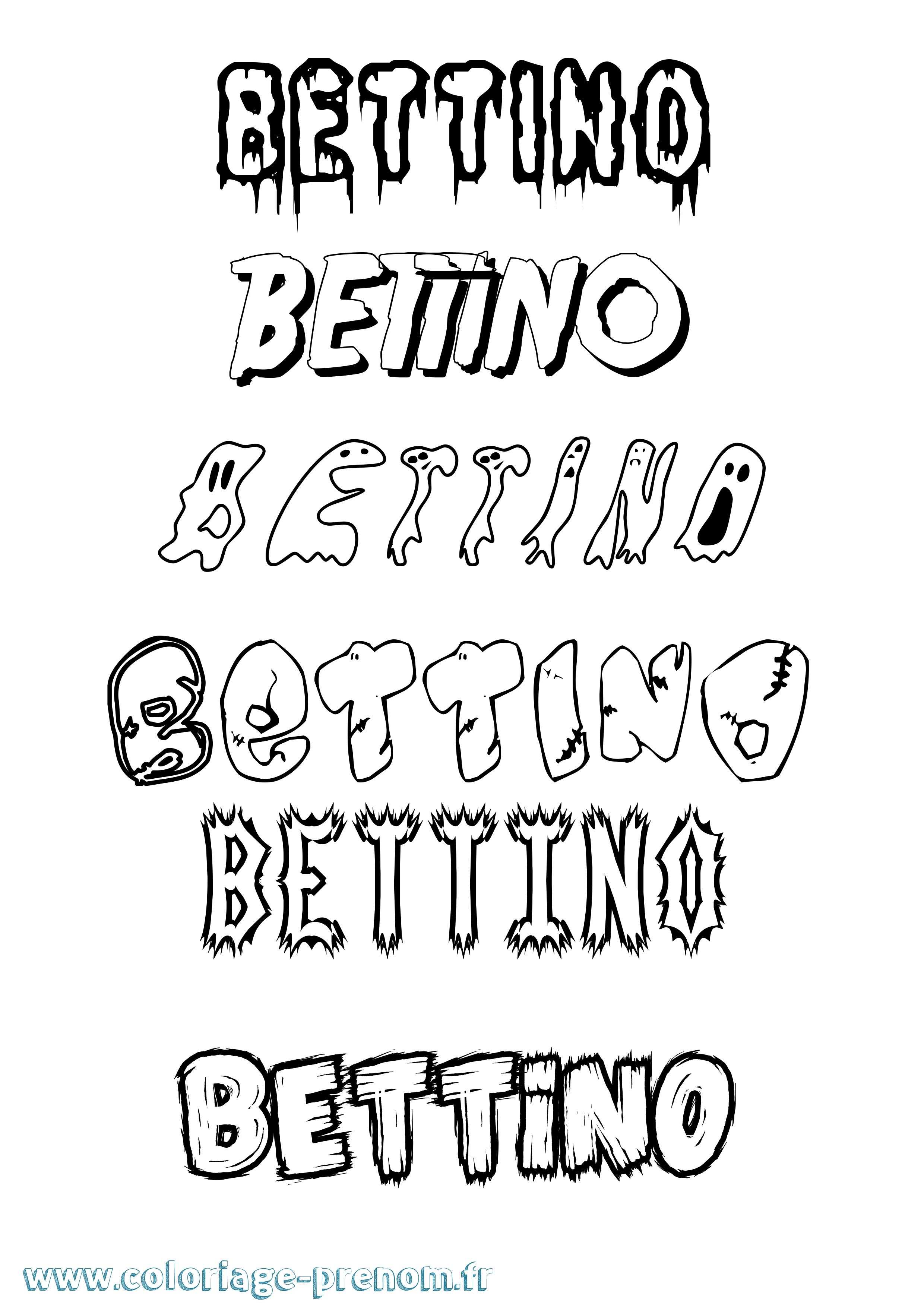 Coloriage Bettino Frisson Coloriage prénom Bettino Frisson