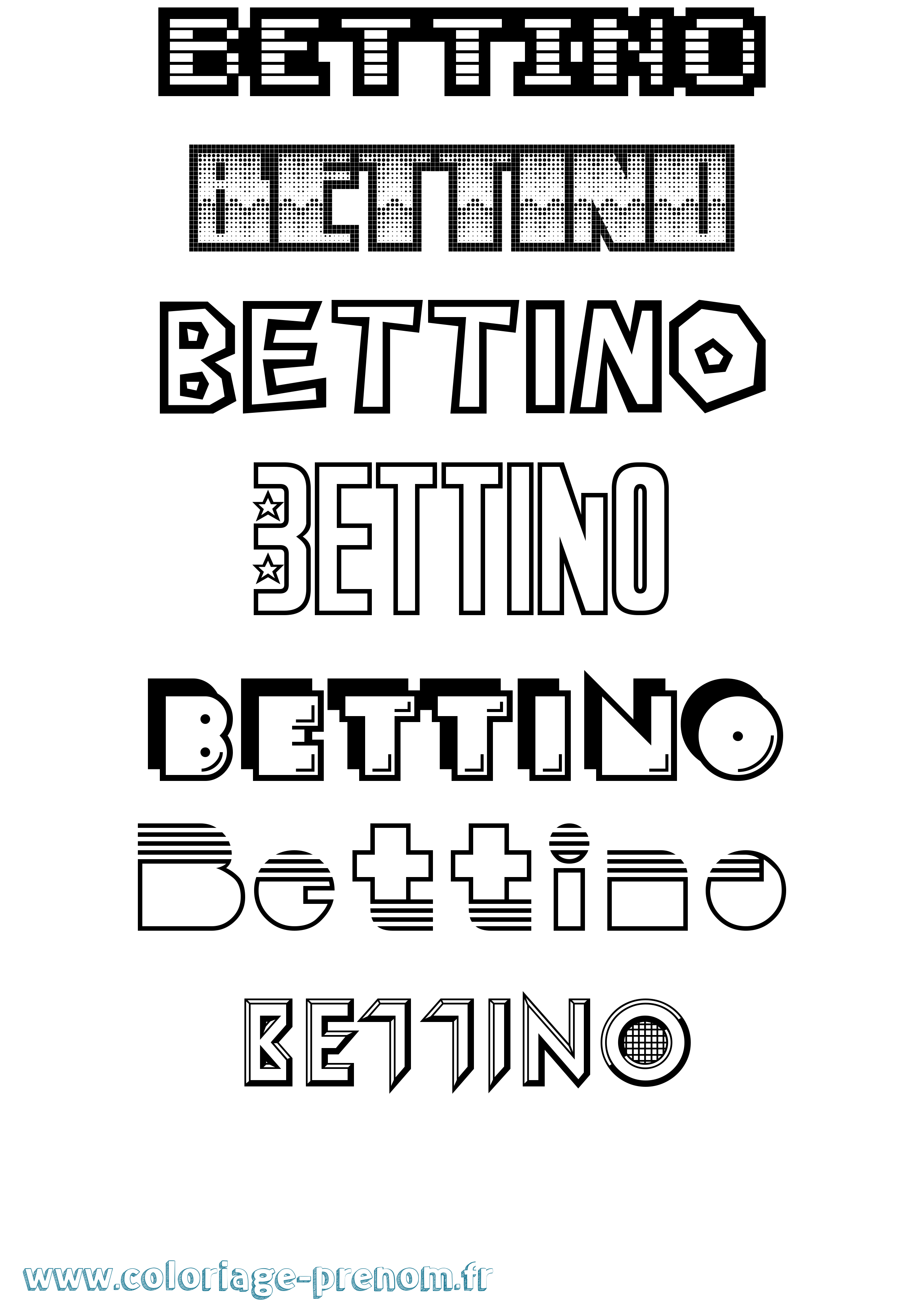 Coloriage Bettino Jeux Vidéos Coloriage prénom Bettino Jeux Vidéos