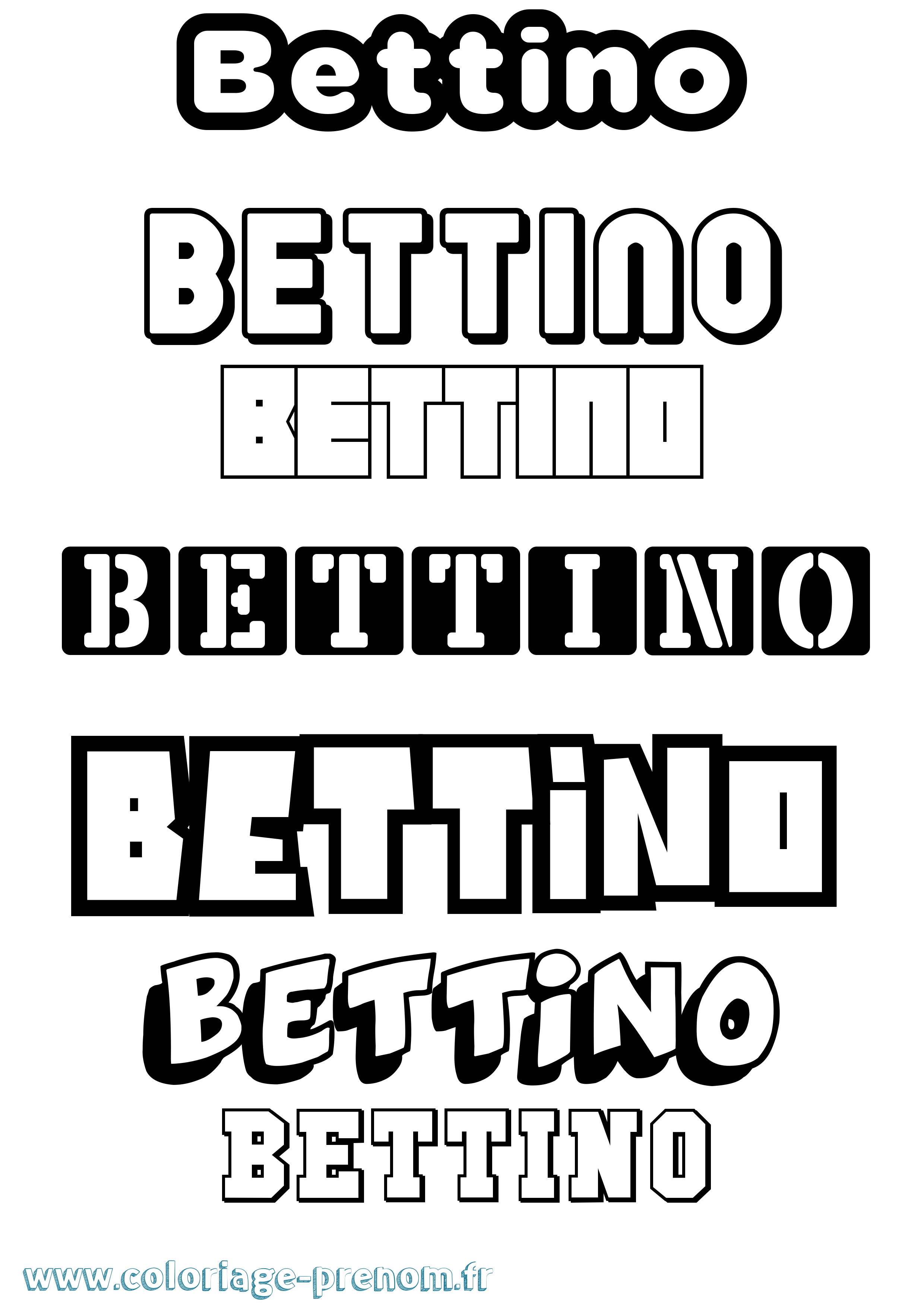 Coloriage Bettino Simple Coloriage prénom Bettino Simple