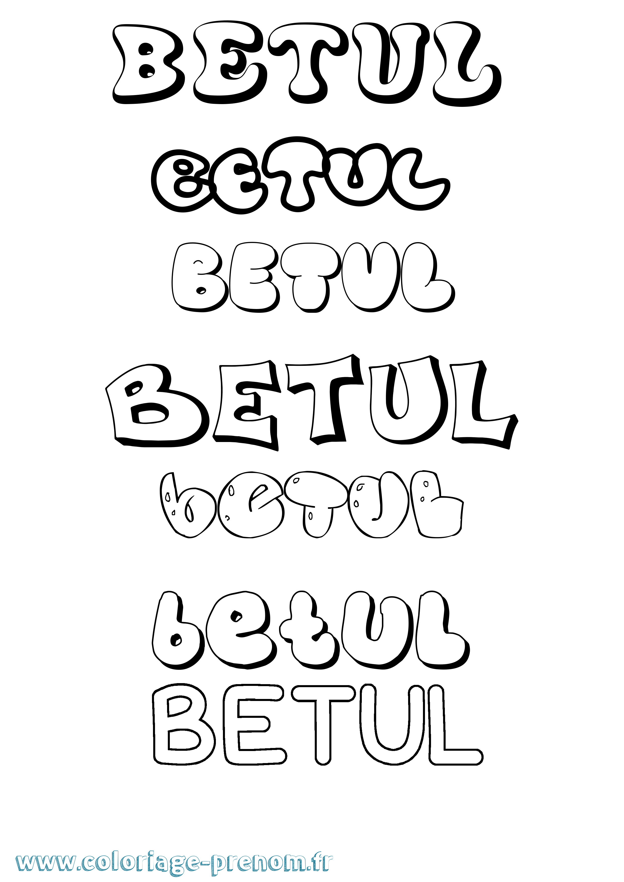 Coloriage Betul Bubble Coloriage prénom Betul Bubble