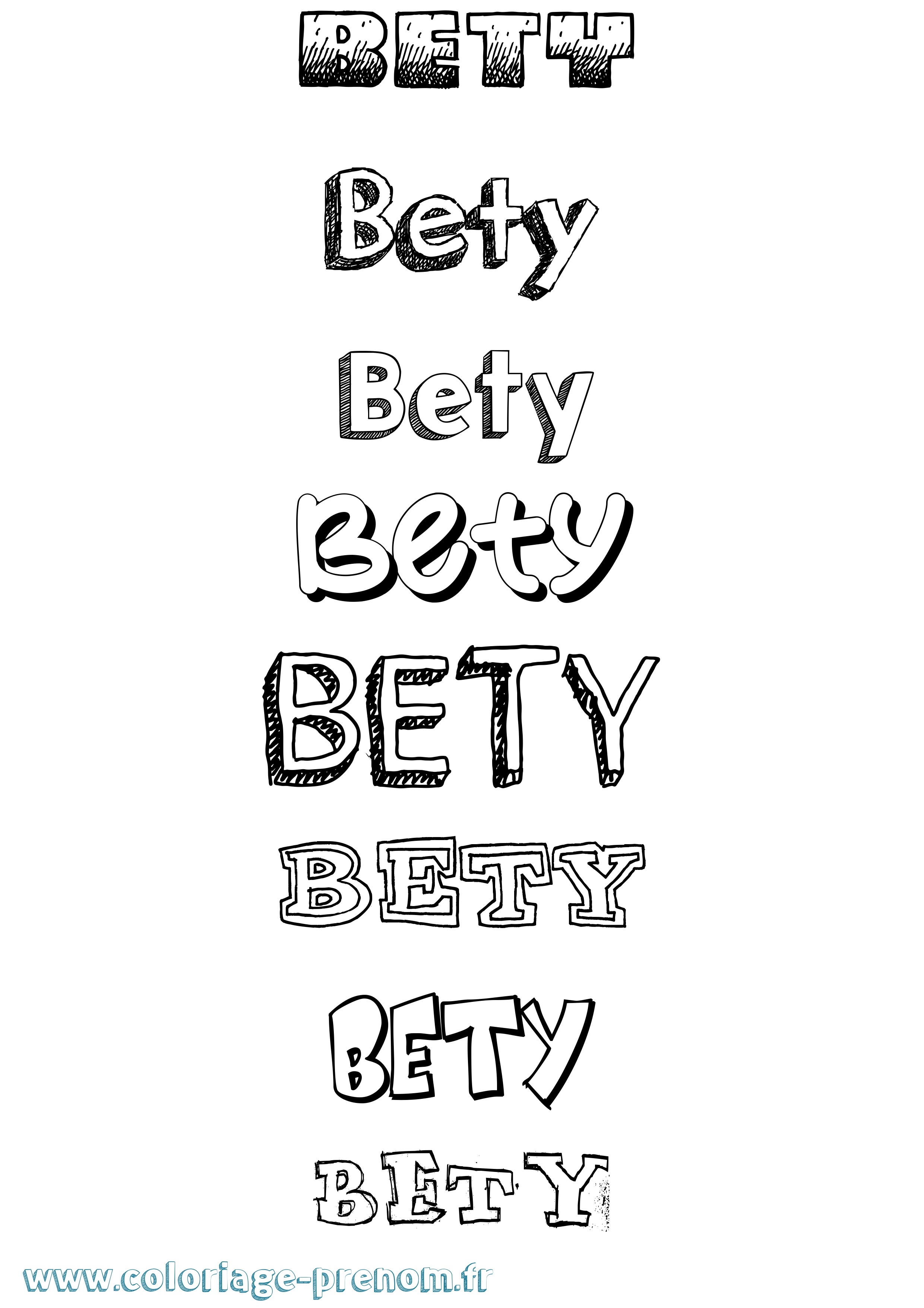 Coloriage Bety Dessiné Coloriage prénom Bety Dessiné