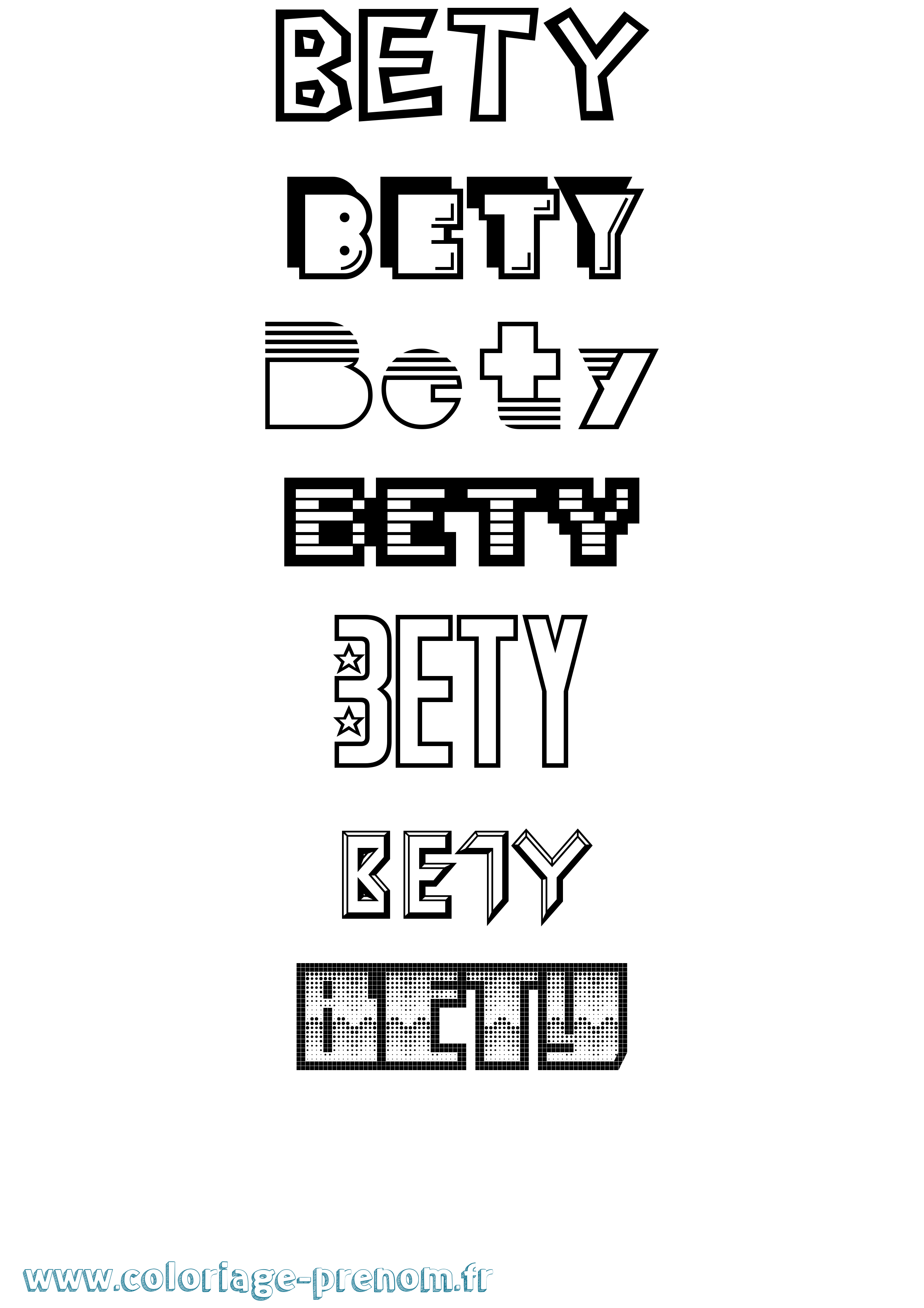 Coloriage Bety Jeux Vidéos Coloriage prénom Bety Jeux Vidéos