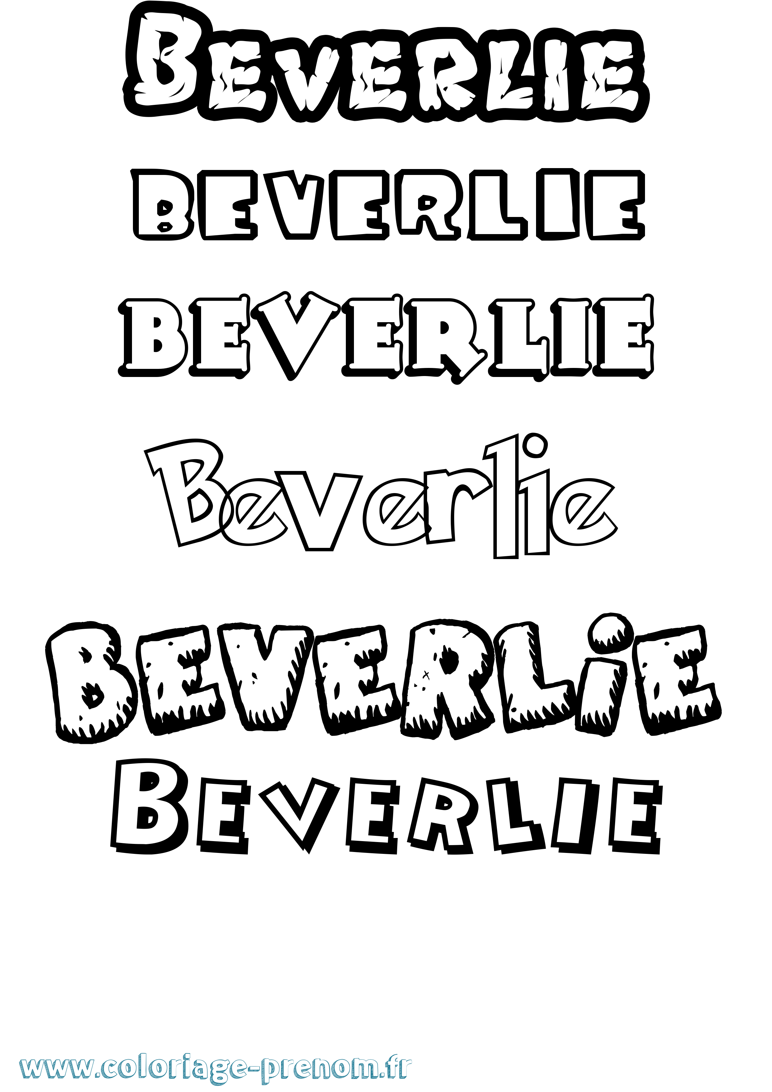 Coloriage Beverlie Dessin Animé Coloriage prénom Beverlie Dessin Animé