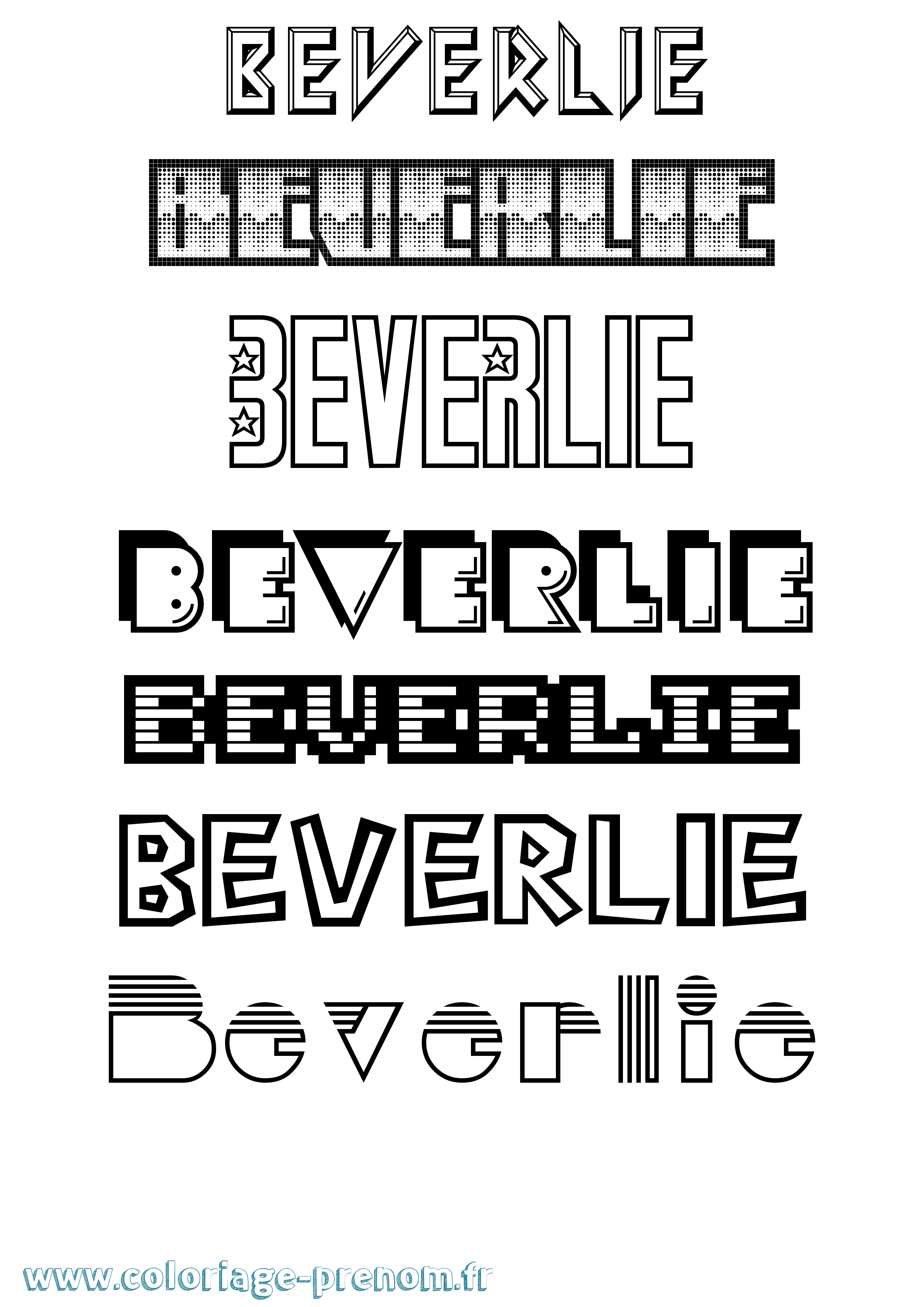 Coloriage Beverlie Jeux Vidéos Coloriage prénom Beverlie Jeux Vidéos