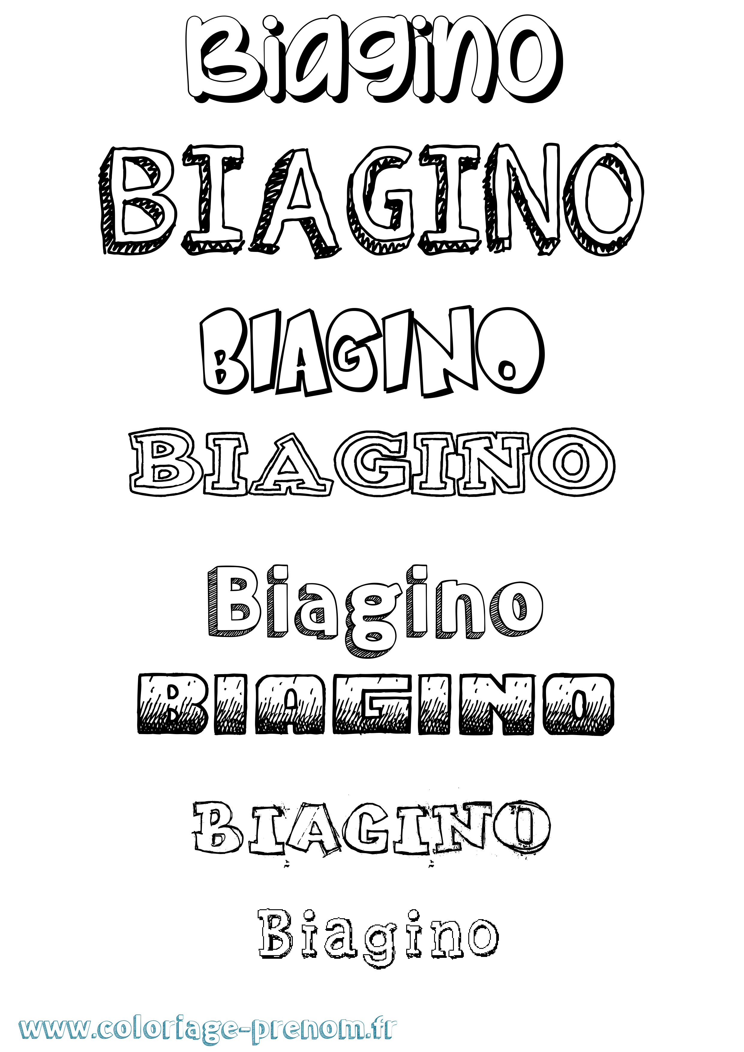 Coloriage Biagino Dessiné Coloriage prénom Biagino Dessiné