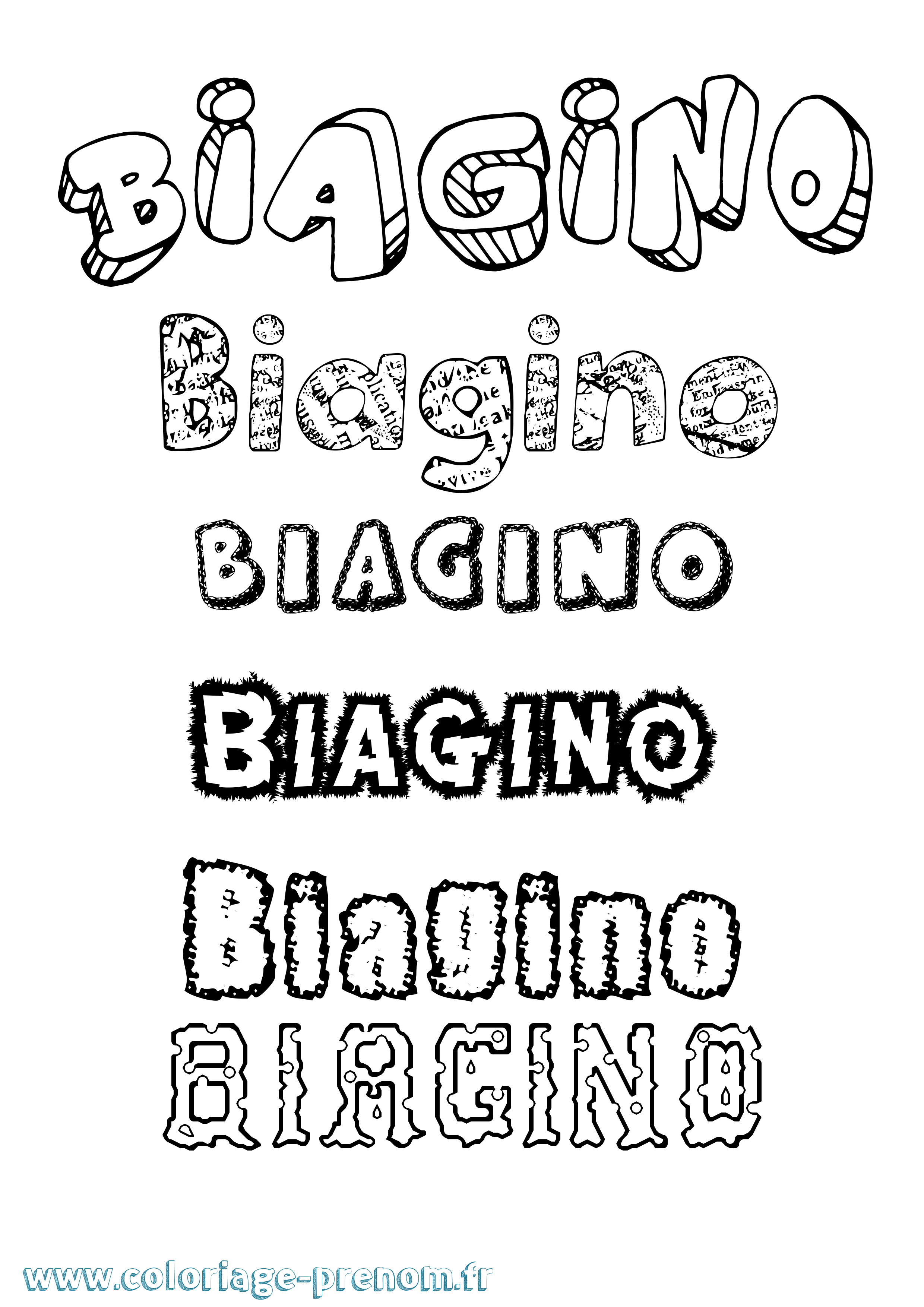 Coloriage Biagino Destructuré Coloriage prénom Biagino Destructuré