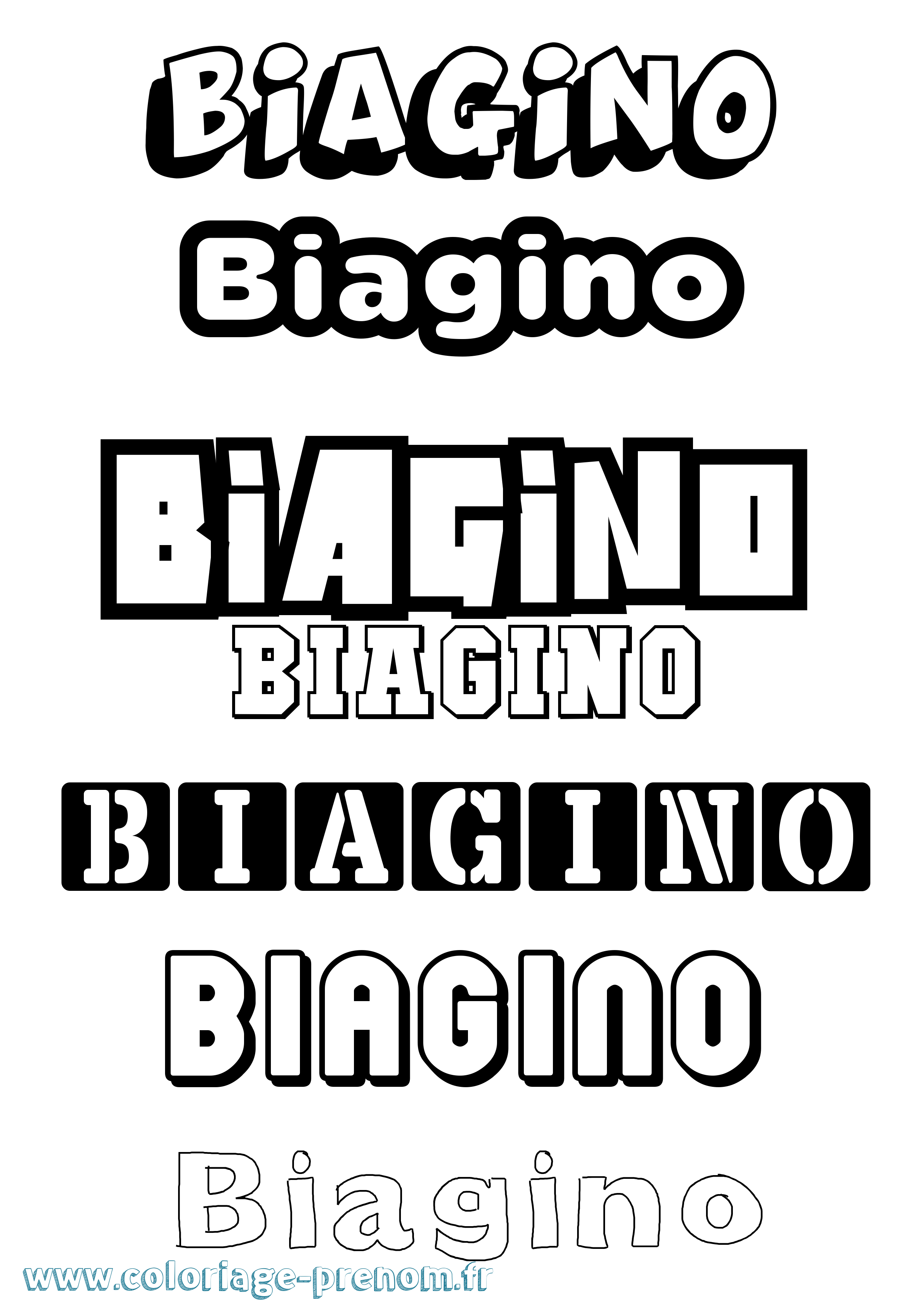 Coloriage Biagino Simple Coloriage prénom Biagino Simple