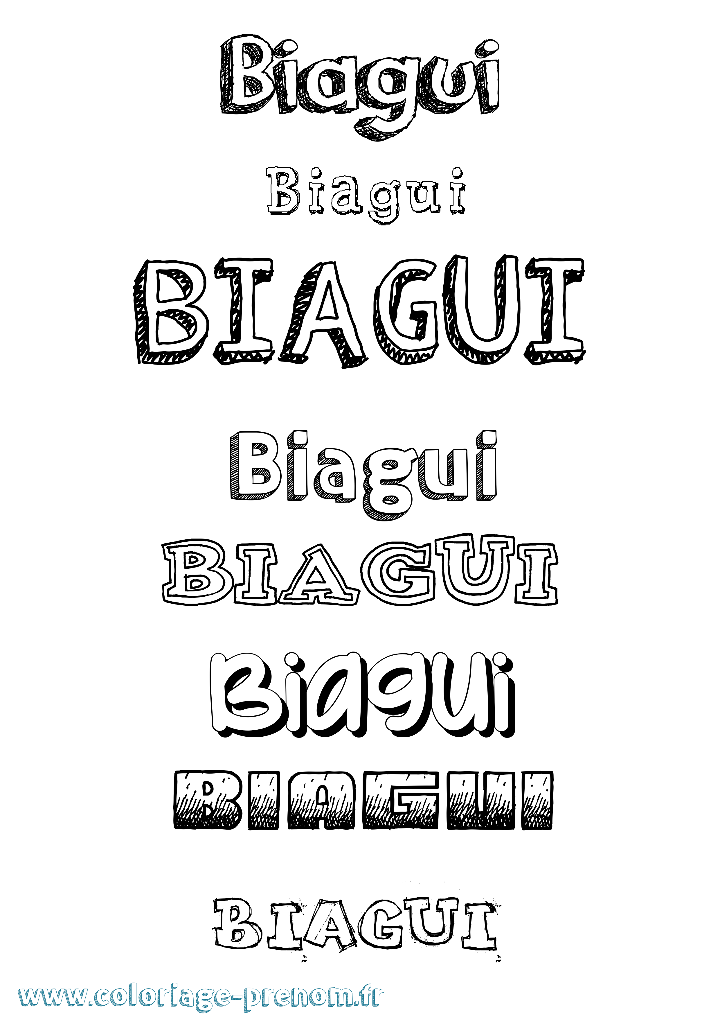 Coloriage Biagui Dessiné Coloriage prénom Biagui Dessiné