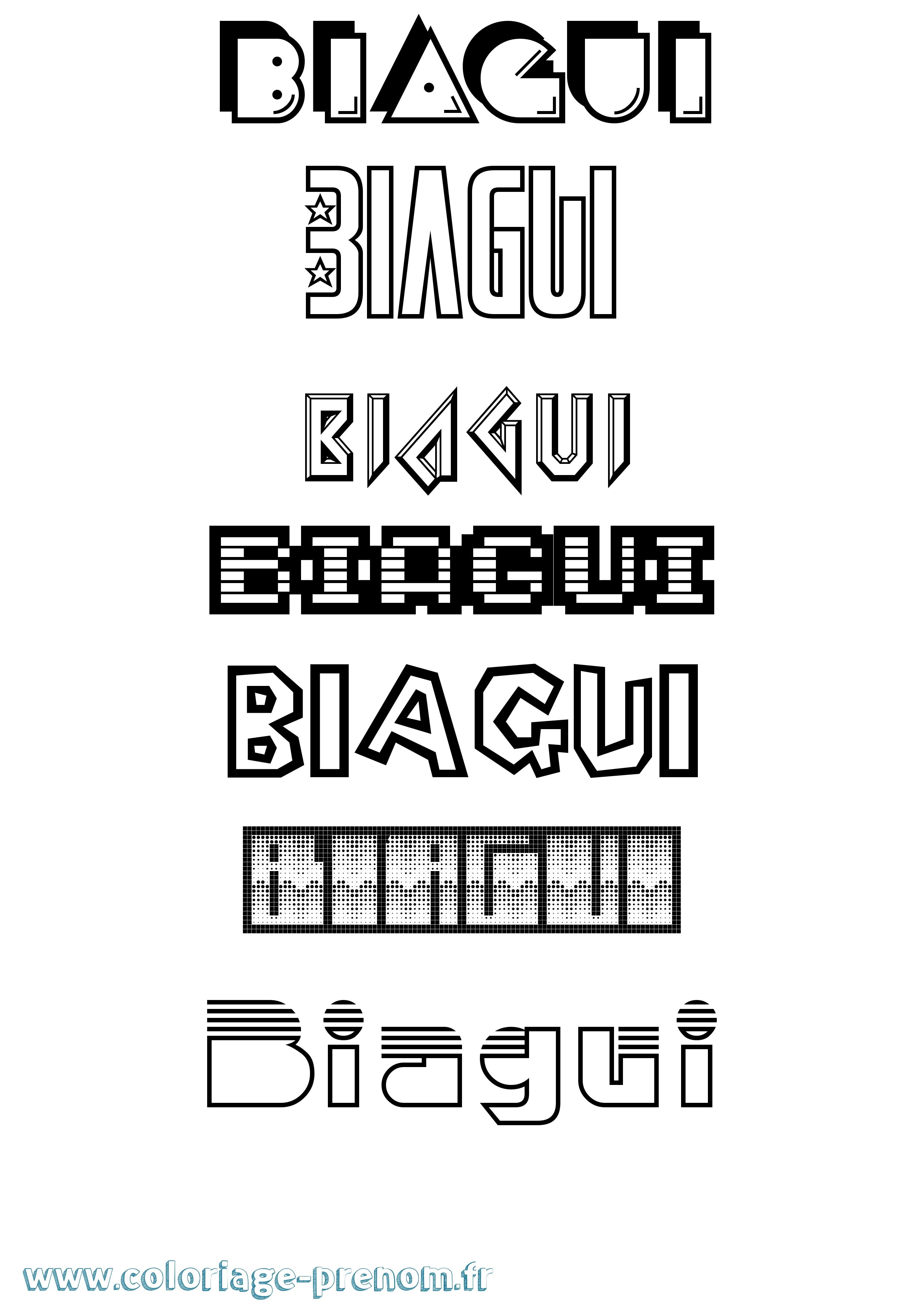 Coloriage Biagui Jeux Vidéos Coloriage prénom Biagui Jeux Vidéos