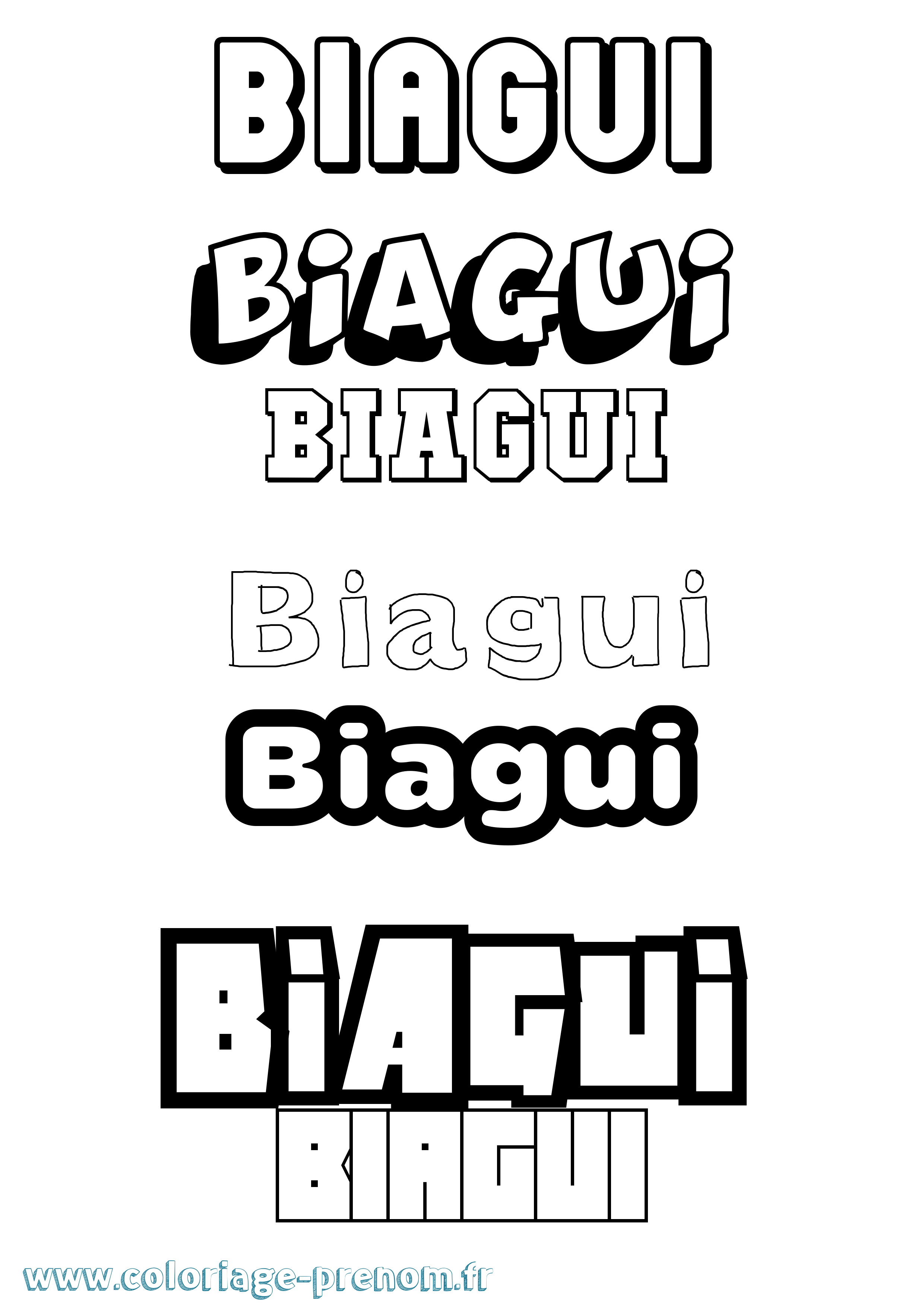 Coloriage Biagui Simple Coloriage prénom Biagui Simple