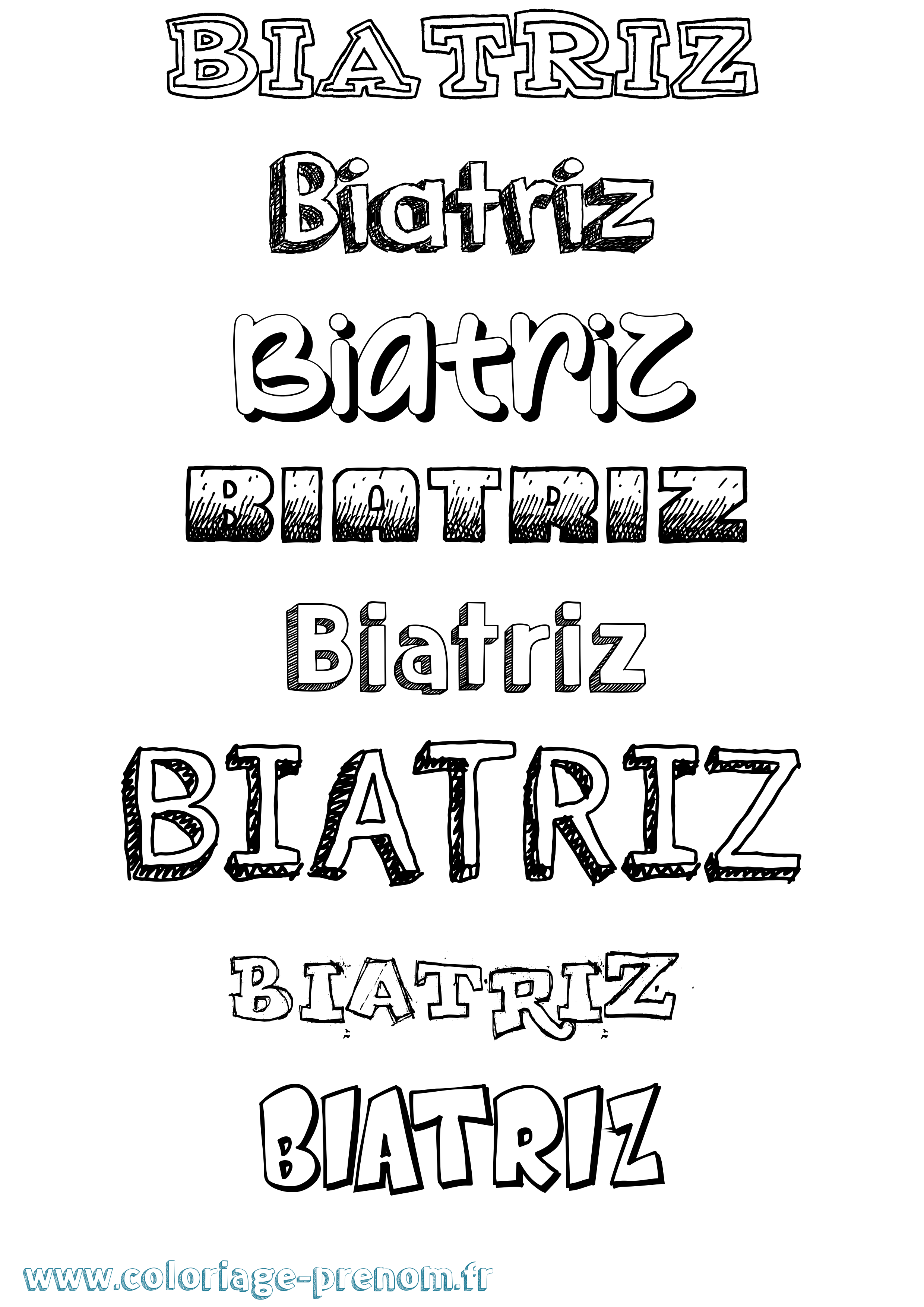 Coloriage Biatriz Dessiné Coloriage prénom Biatriz Dessiné