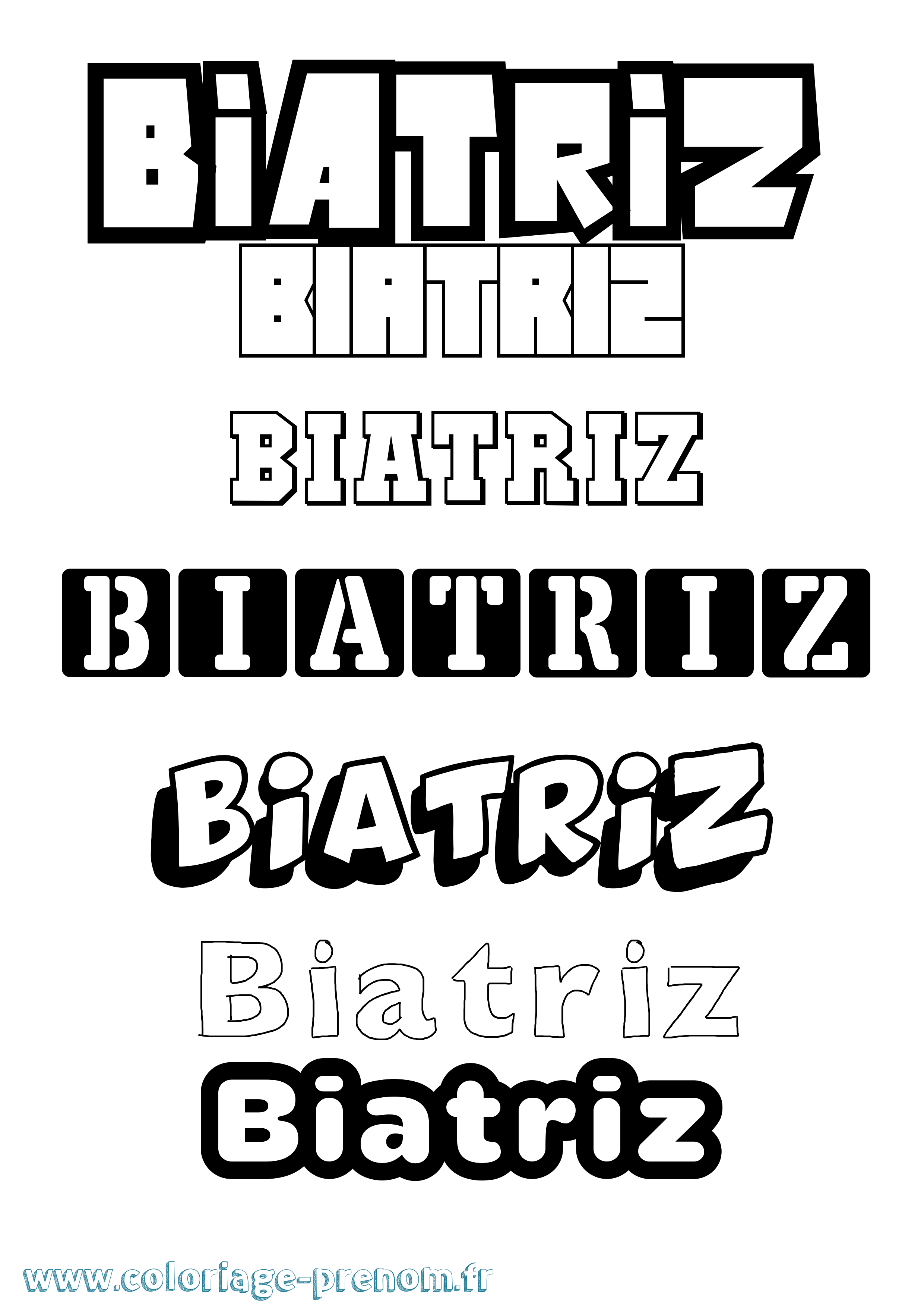 Coloriage Biatriz Simple Coloriage prénom Biatriz Simple