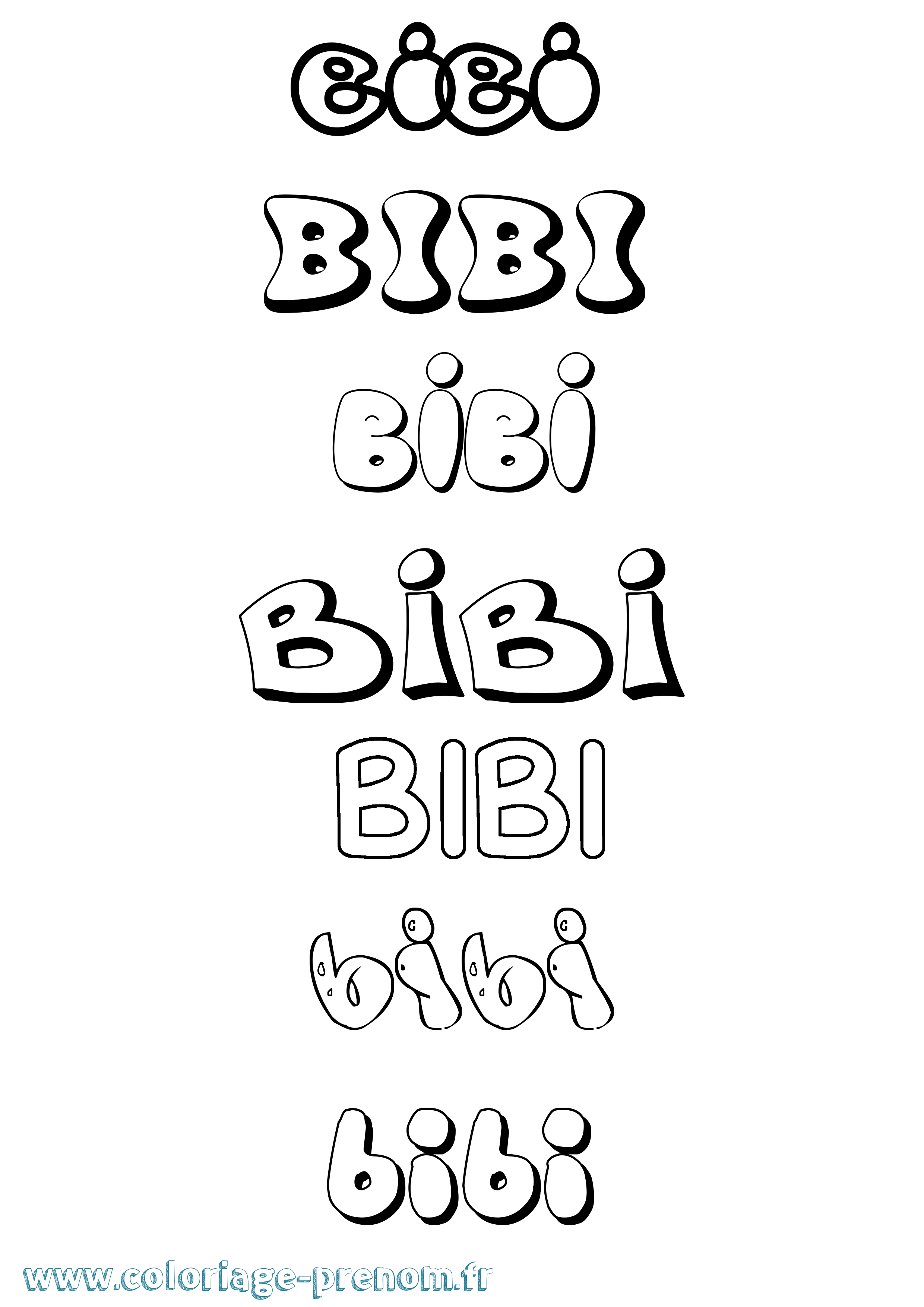 Coloriage Bibi Bubble Coloriage prénom Bibi Bubble