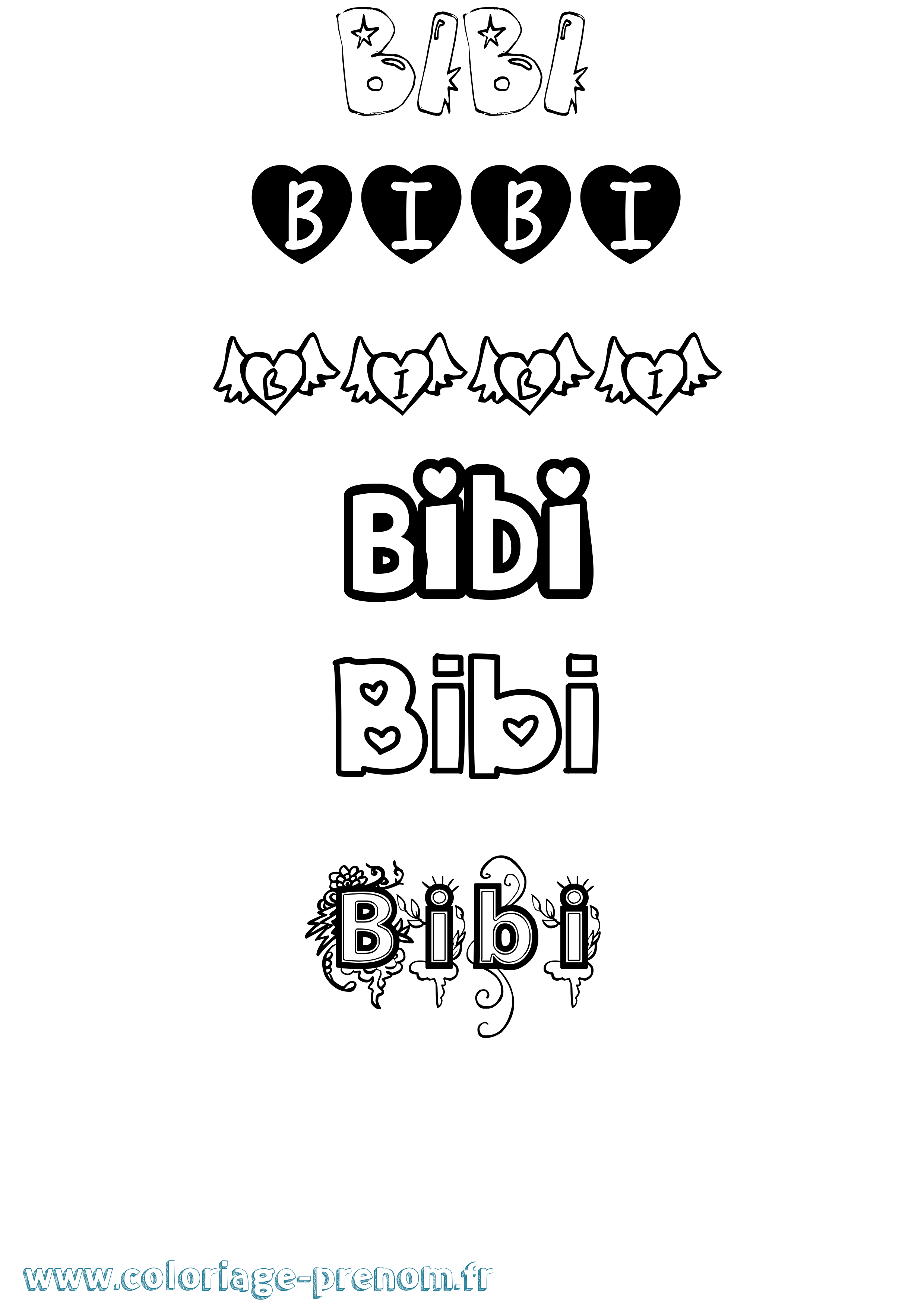 Coloriage Bibi Girly Coloriage prénom Bibi Girly