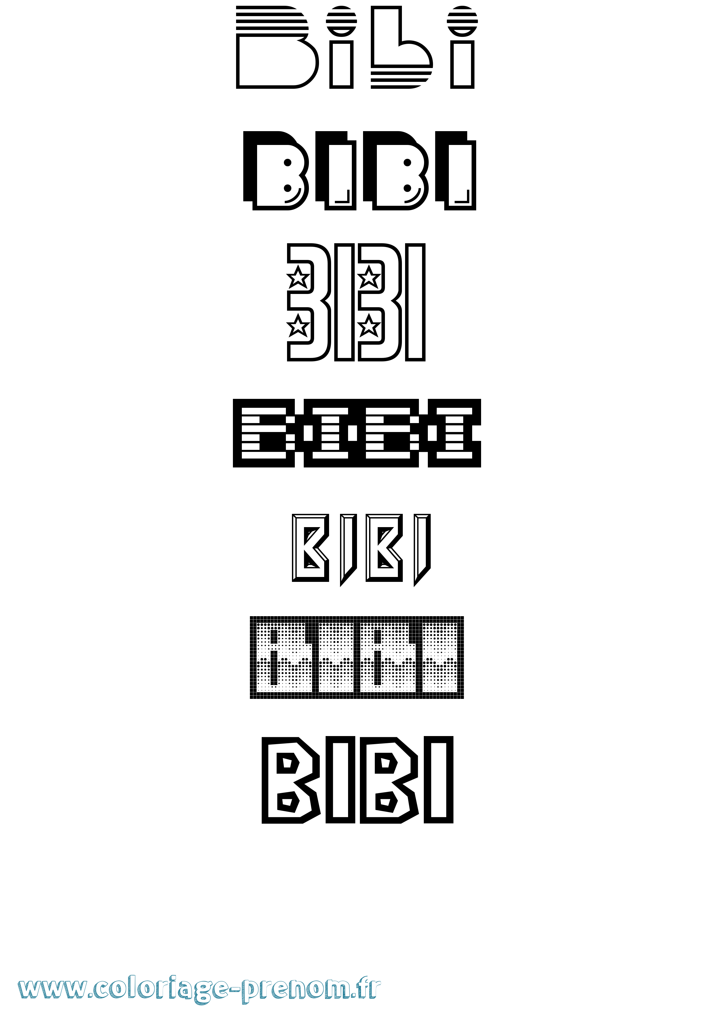 Coloriage Bibi Jeux Vidéos Coloriage prénom Bibi Jeux Vidéos