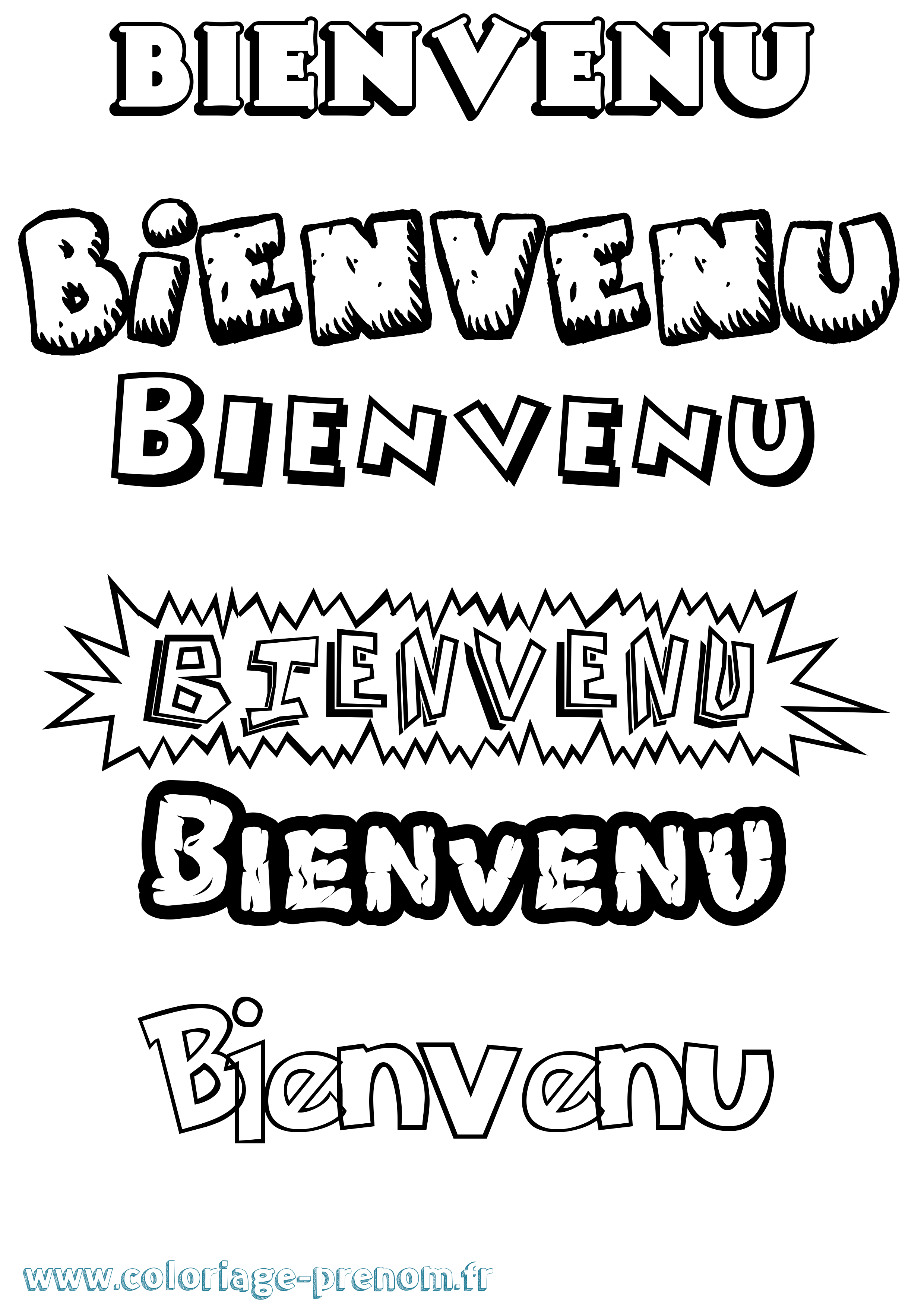 Coloriage Bienvenu Dessin Animé Coloriage prénom Bienvenu Dessin Animé