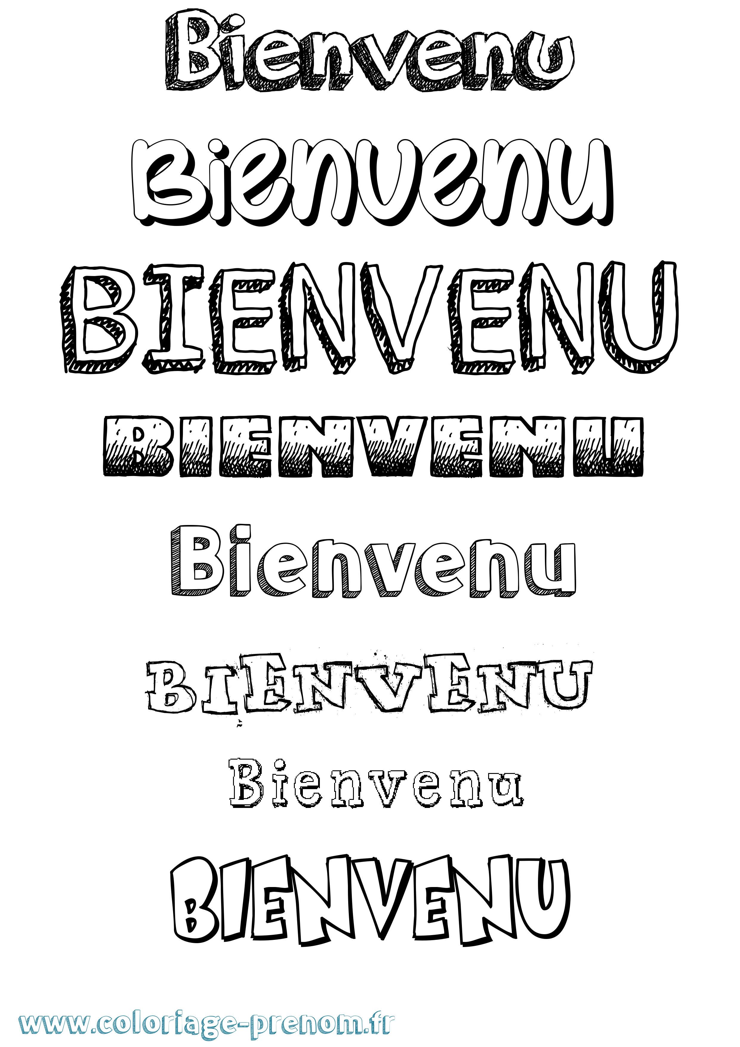Coloriage Bienvenu Dessiné Coloriage prénom Bienvenu Dessiné