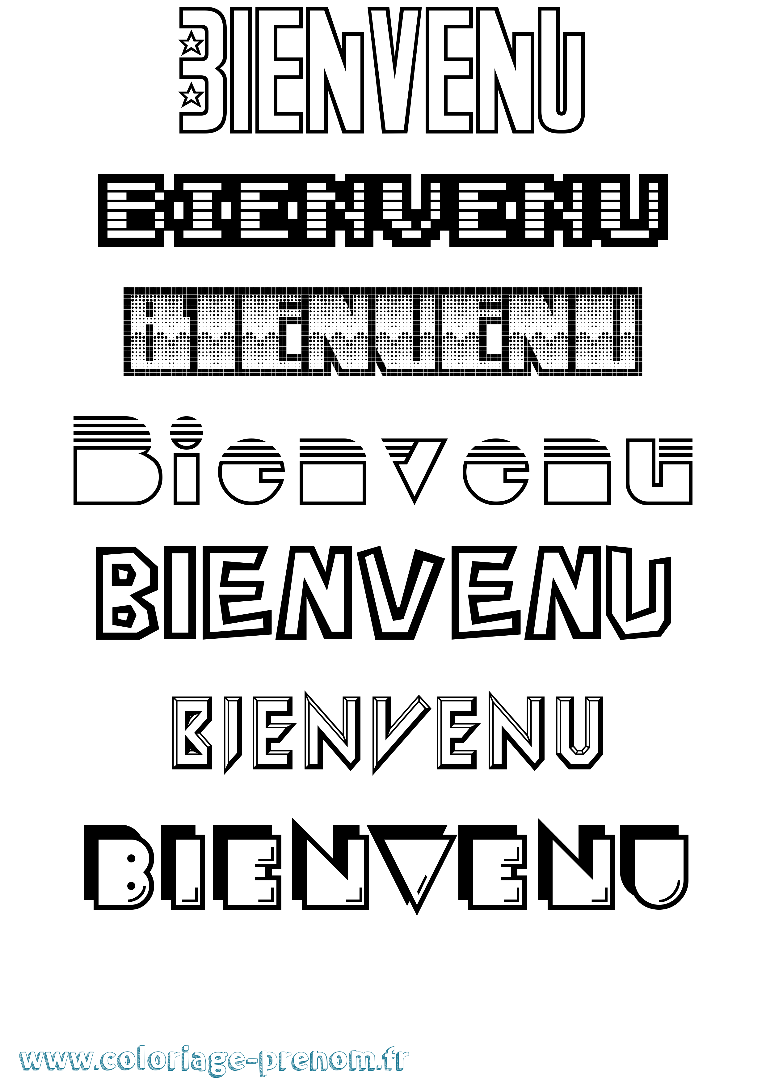 Coloriage Bienvenu Jeux Vidéos Coloriage prénom Bienvenu Jeux Vidéos