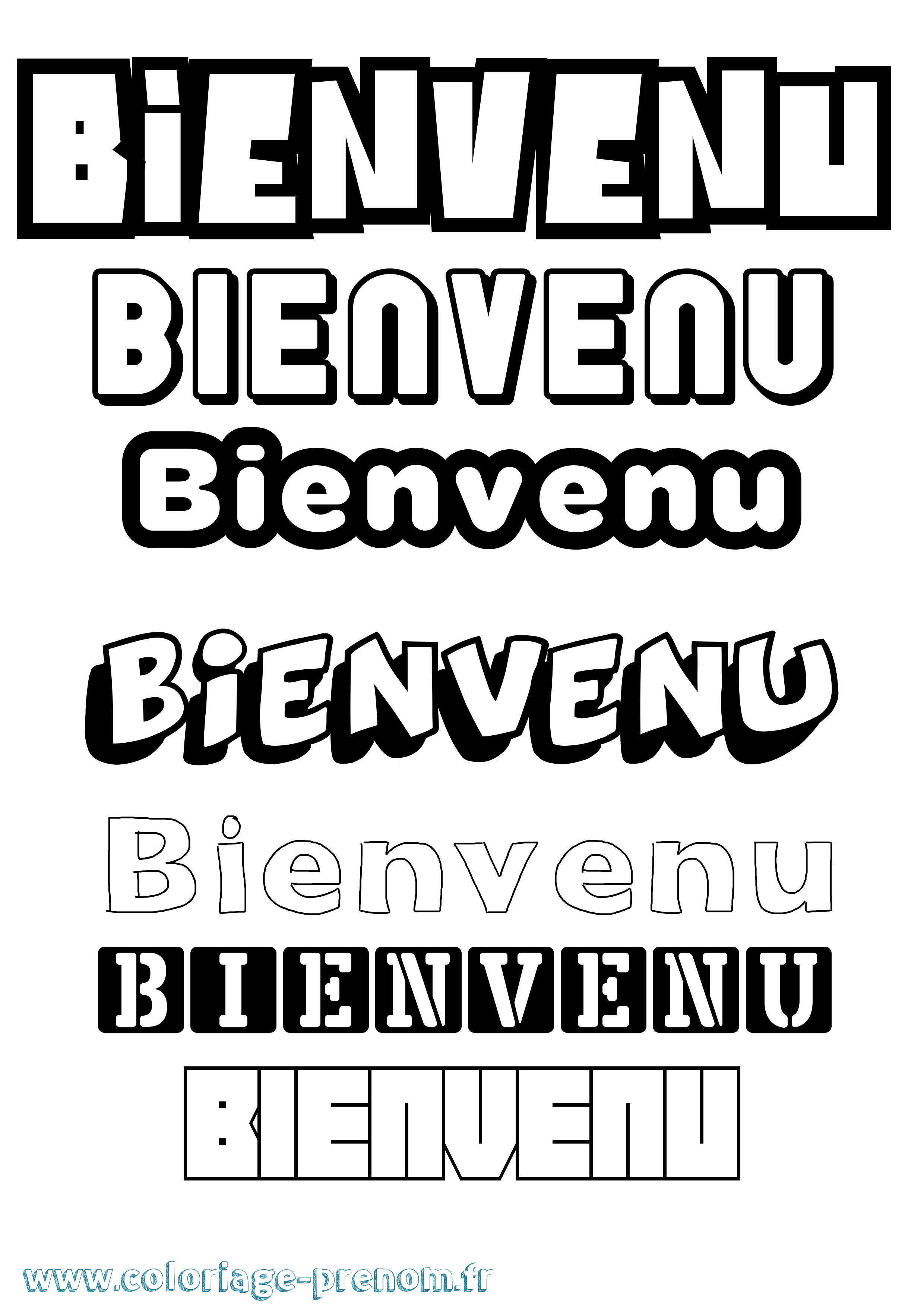 Coloriage Bienvenu Simple Coloriage prénom Bienvenu Simple