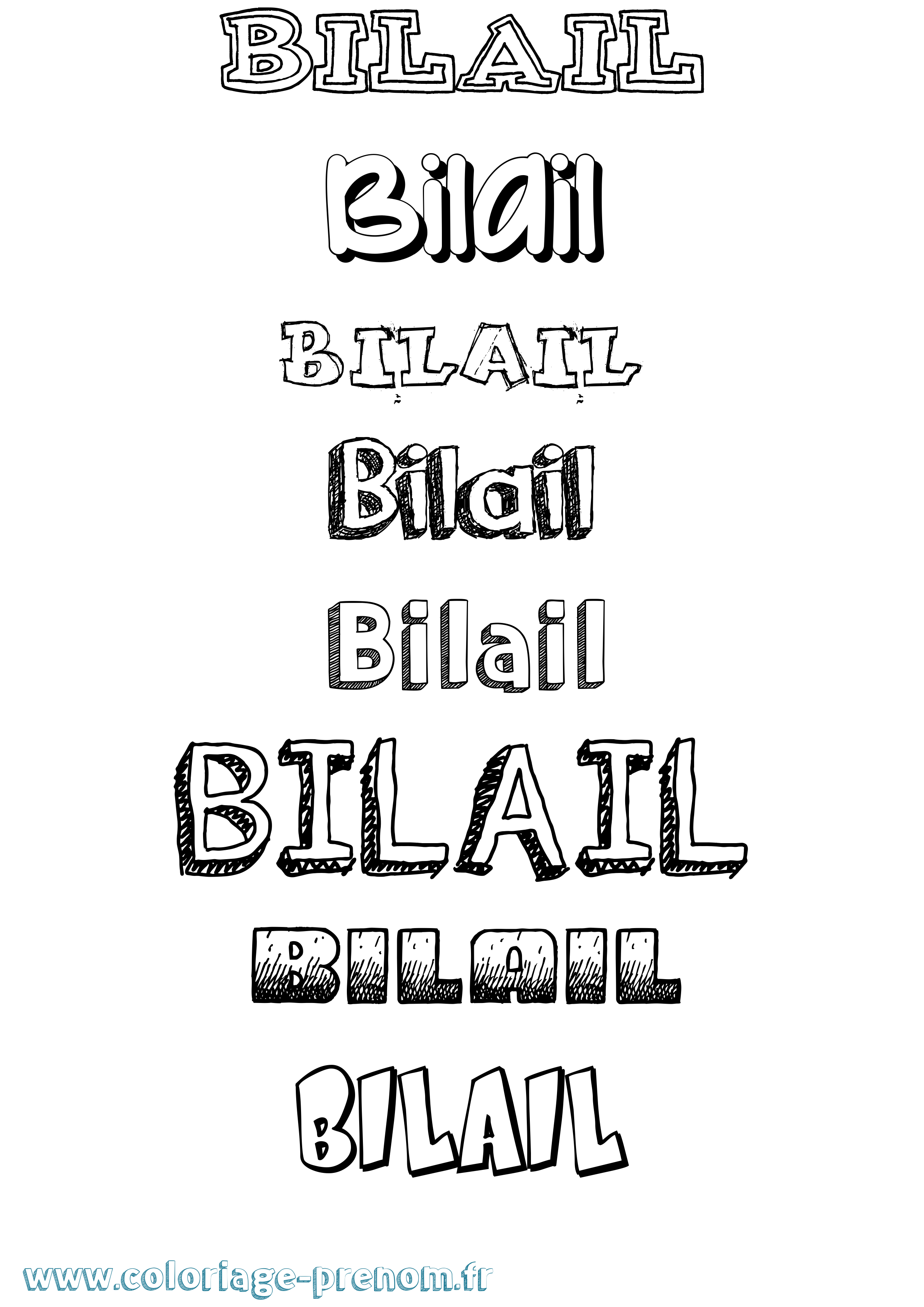 Coloriage Bilail Dessiné Coloriage prénom Bilail Dessiné