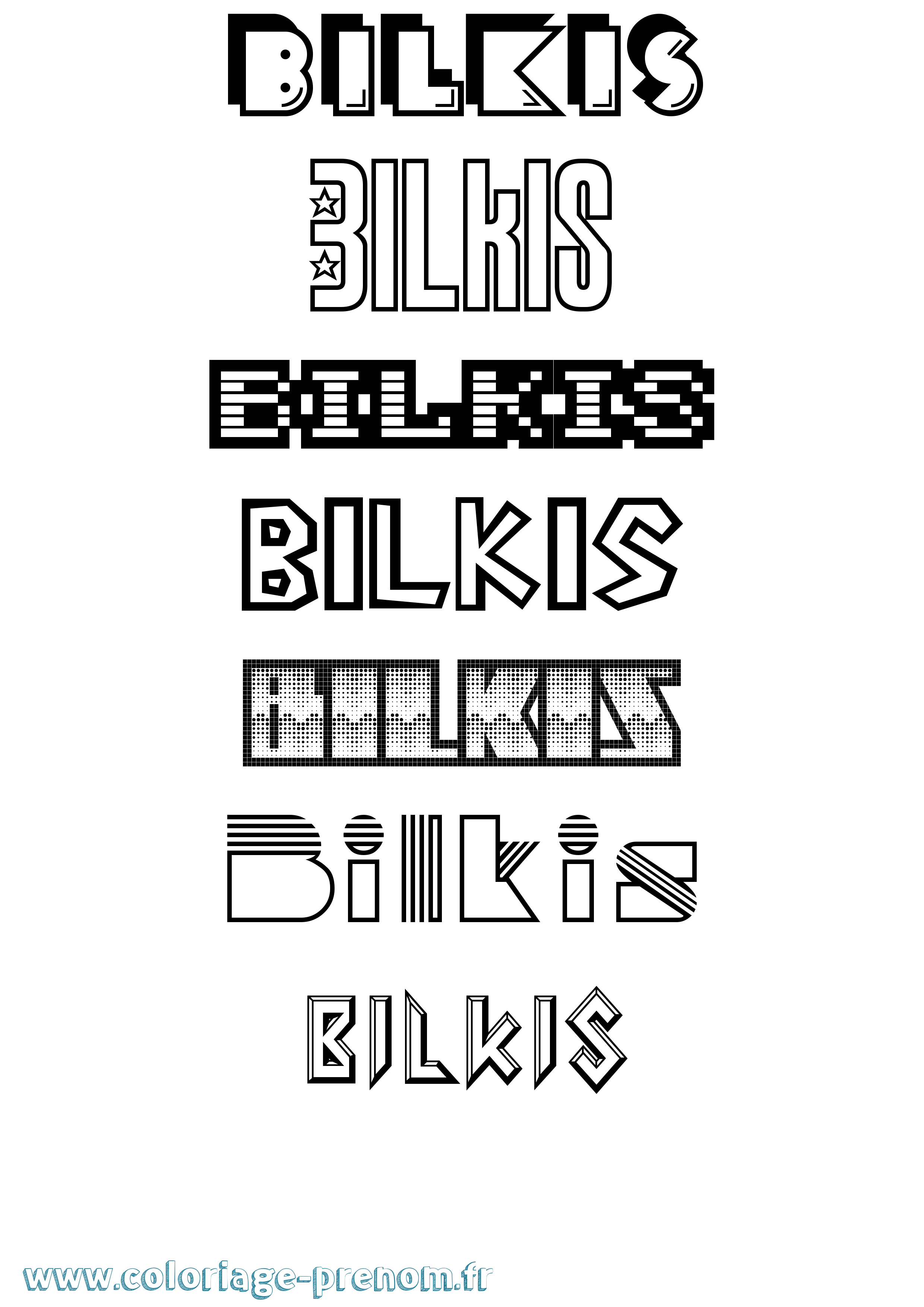 Coloriage Bilkis Jeux Vidéos Coloriage prénom Bilkis Jeux Vidéos