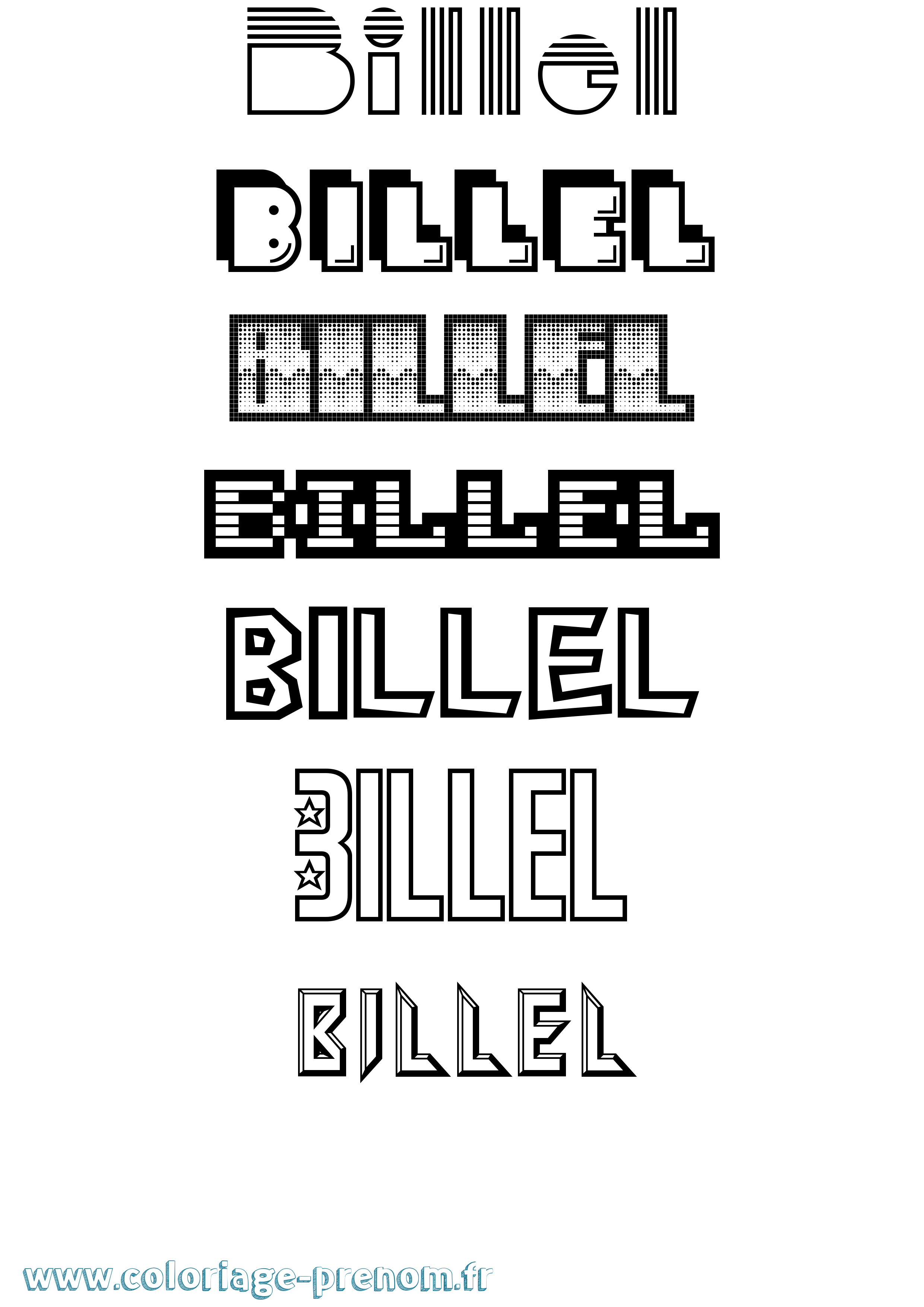 Coloriage Billel Jeux Vidéos Coloriage prénom Billel Jeux Vidéos