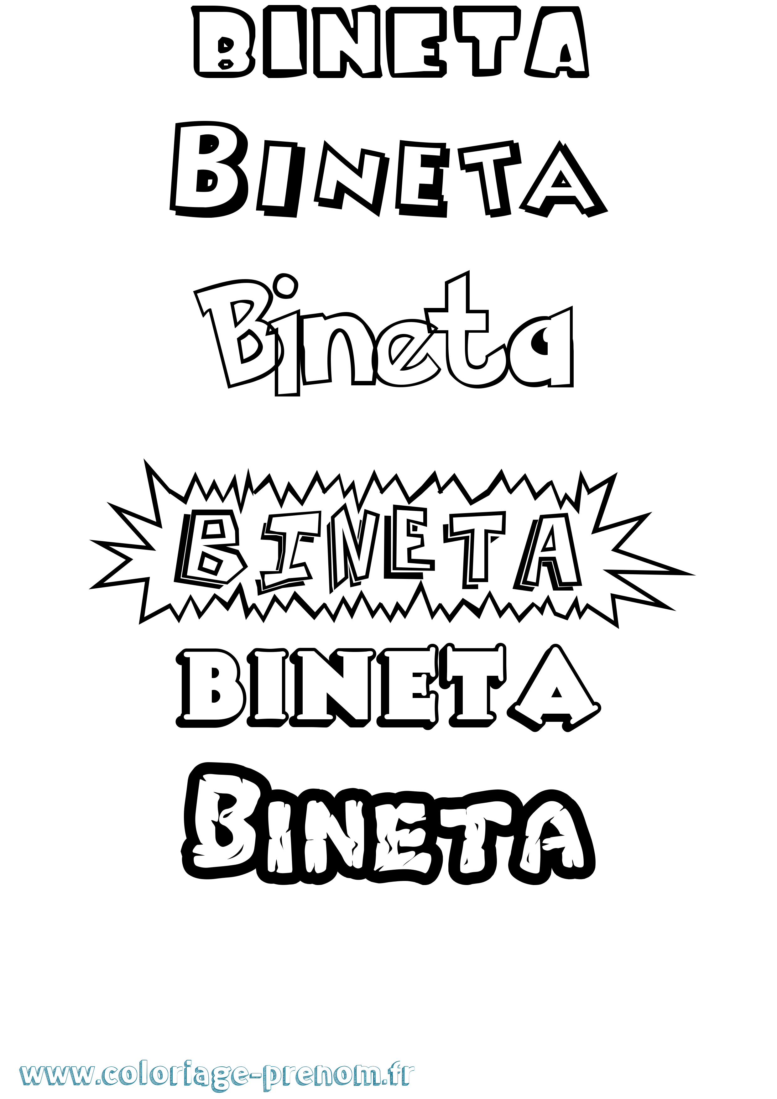 Coloriage Bineta Dessin Animé Coloriage prénom Bineta Dessin Animé