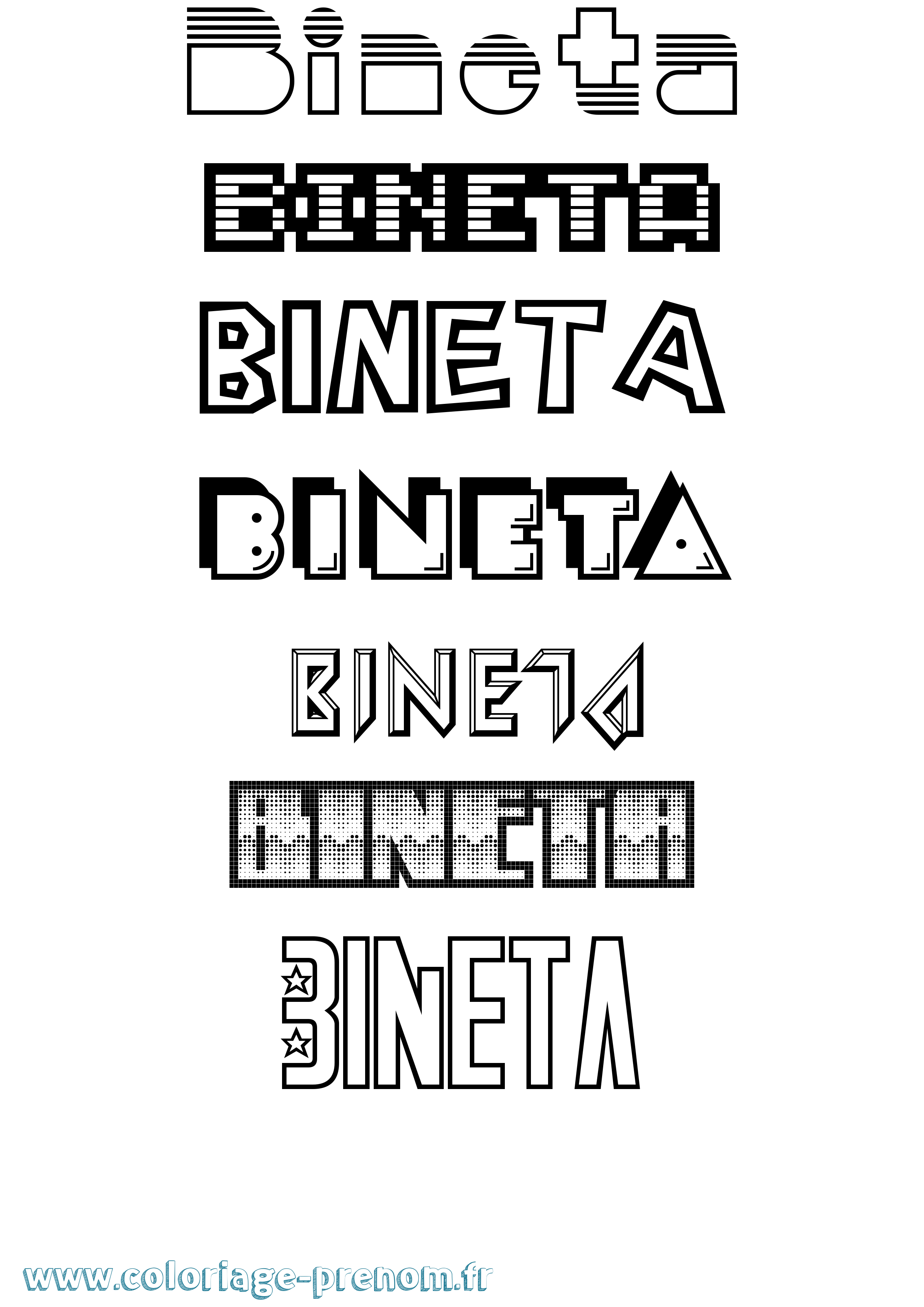 Coloriage Bineta Jeux Vidéos Coloriage prénom Bineta Jeux Vidéos