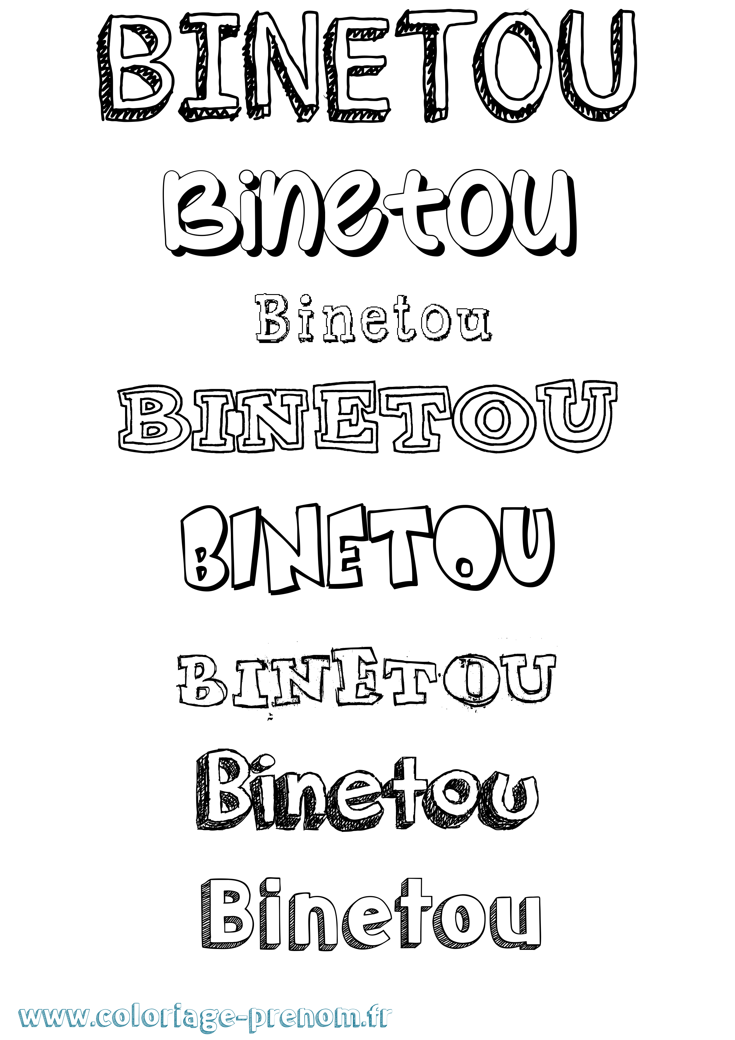 Coloriage Binetou Dessiné Coloriage prénom Binetou Dessiné