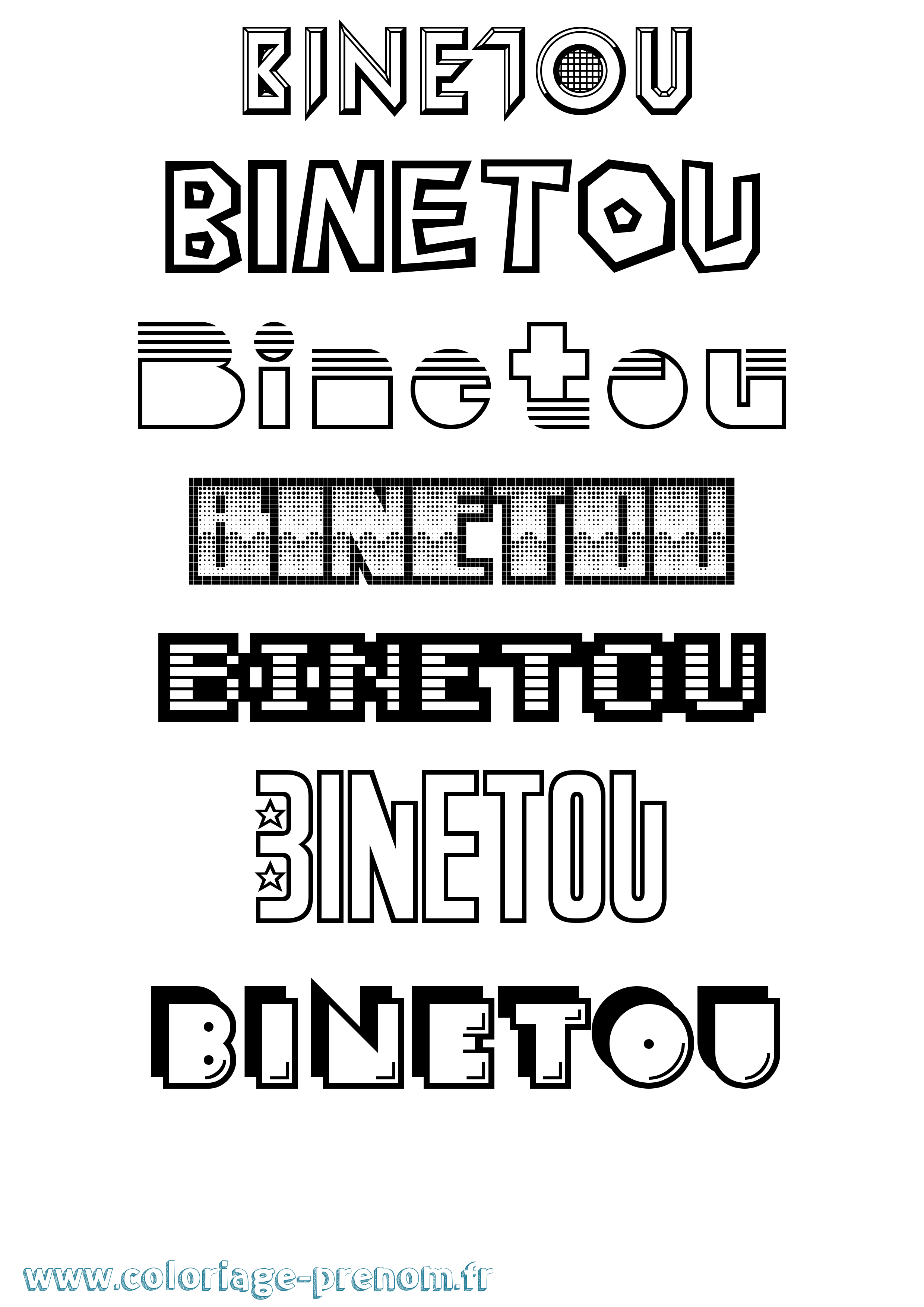 Coloriage Binetou Jeux Vidéos Coloriage prénom Binetou Jeux Vidéos