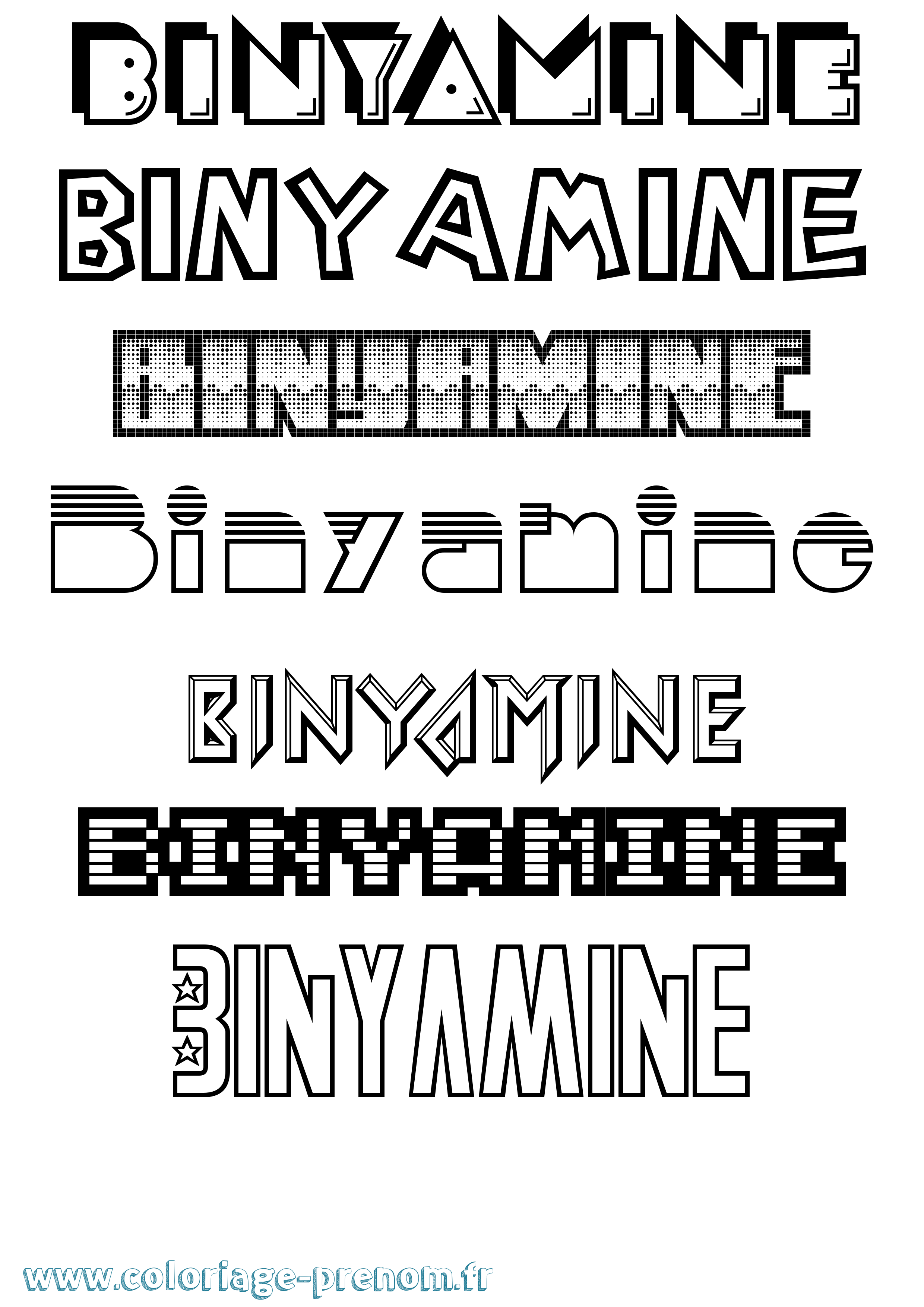 Coloriage Binyamine Jeux Vidéos Coloriage prénom Binyamine Jeux Vidéos