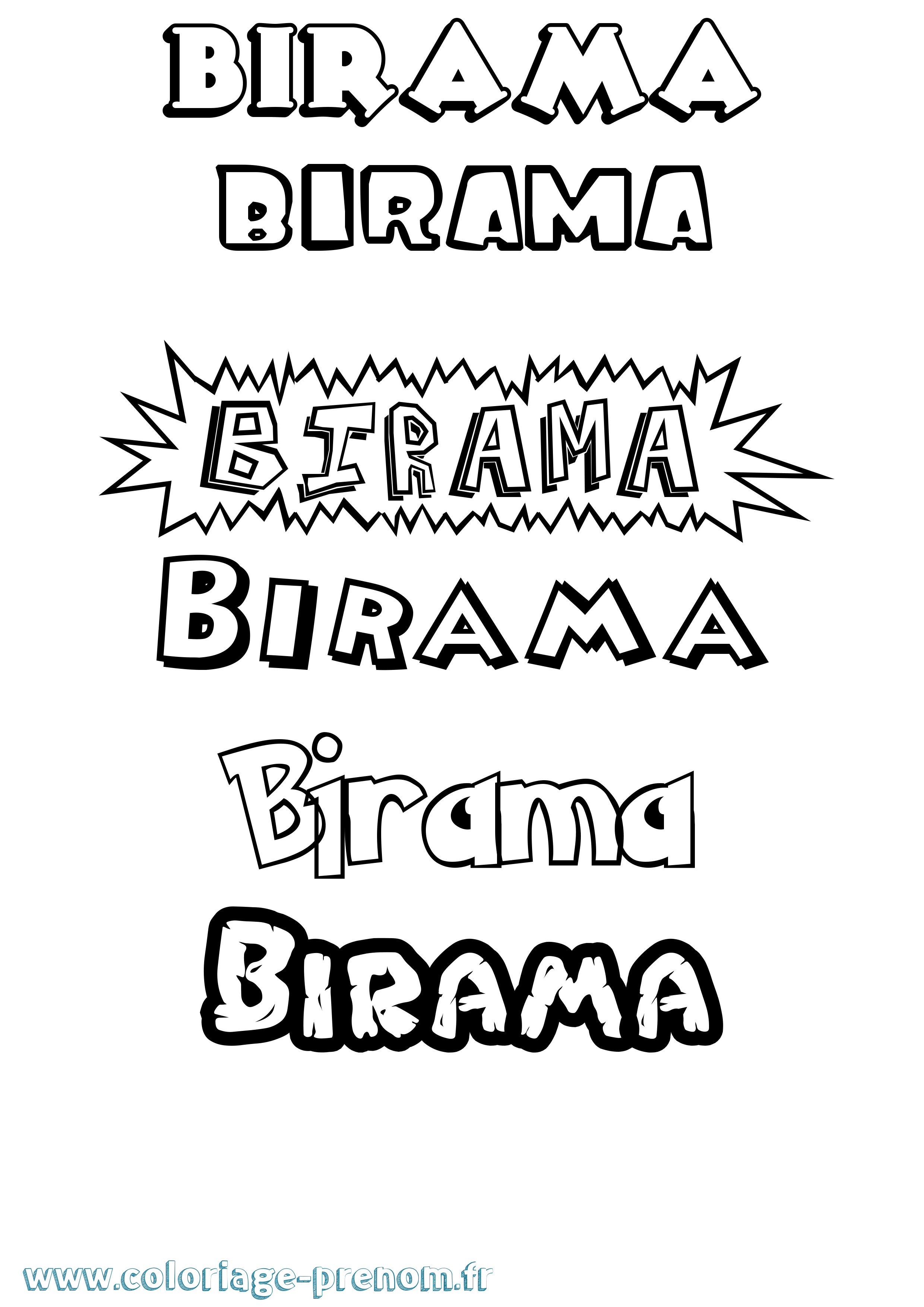 Coloriage Birama Dessin Animé Coloriage prénom Birama Dessin Animé