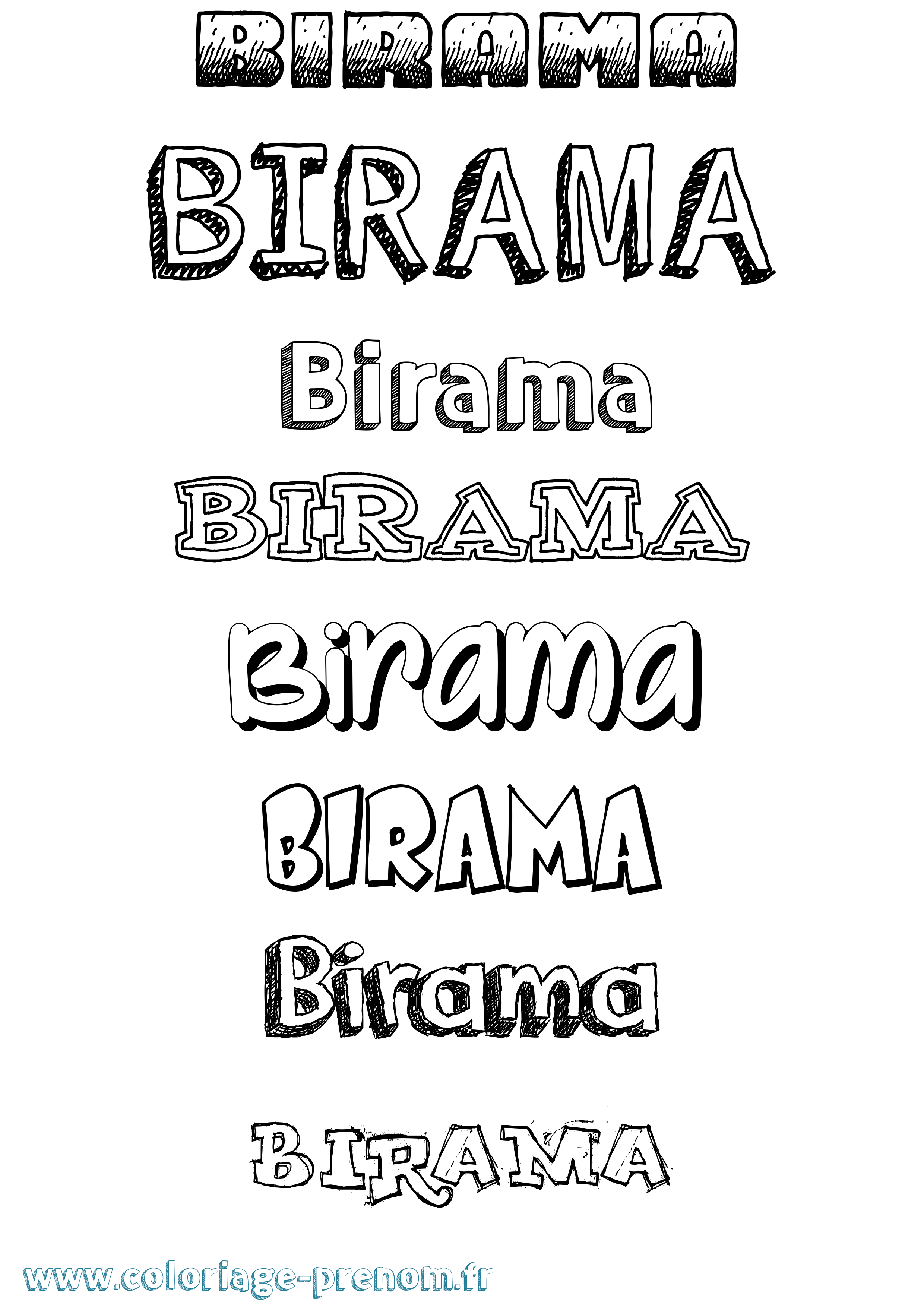 Coloriage Birama Dessiné Coloriage prénom Birama Dessiné