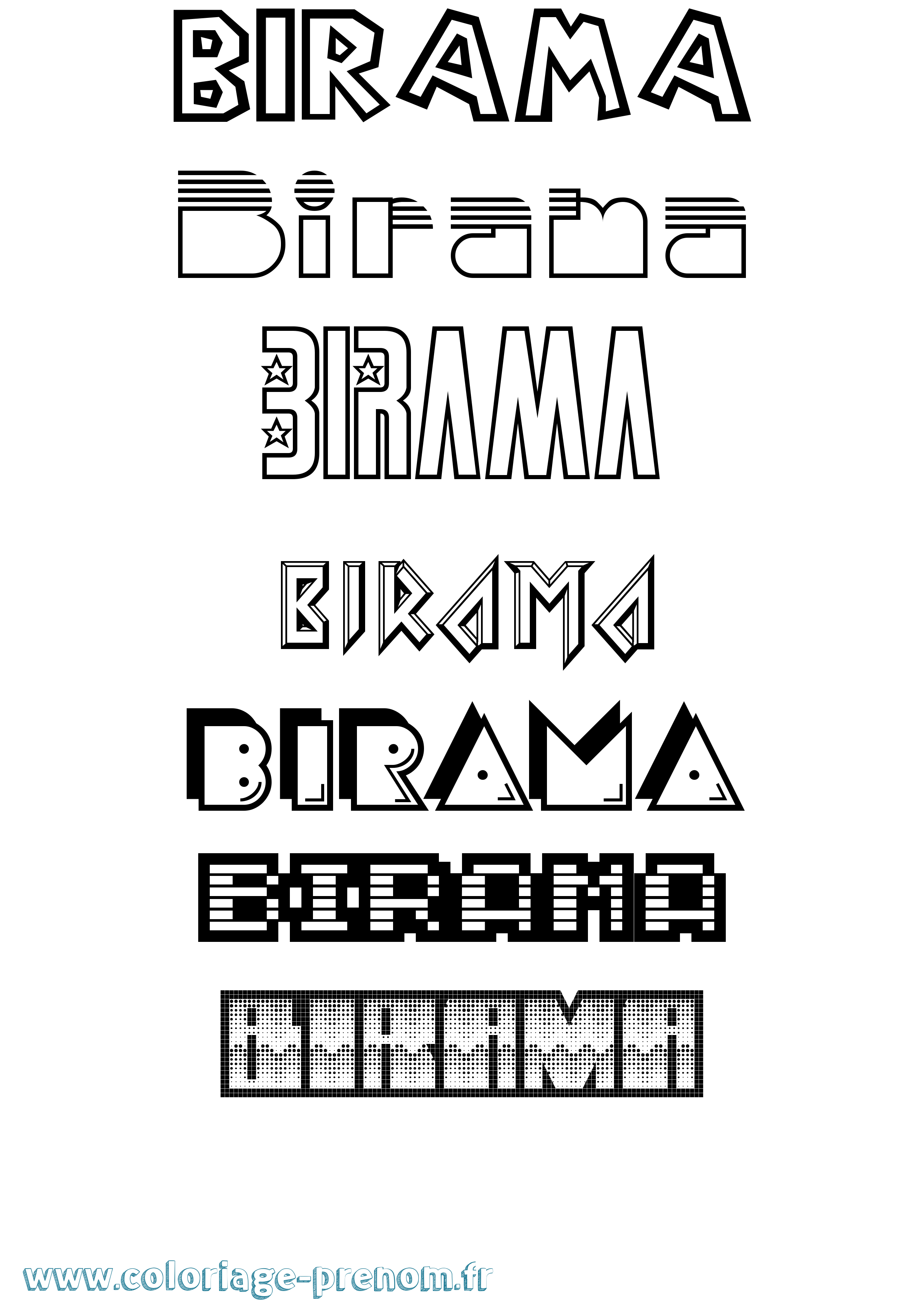 Coloriage Birama Jeux Vidéos Coloriage prénom Birama Jeux Vidéos