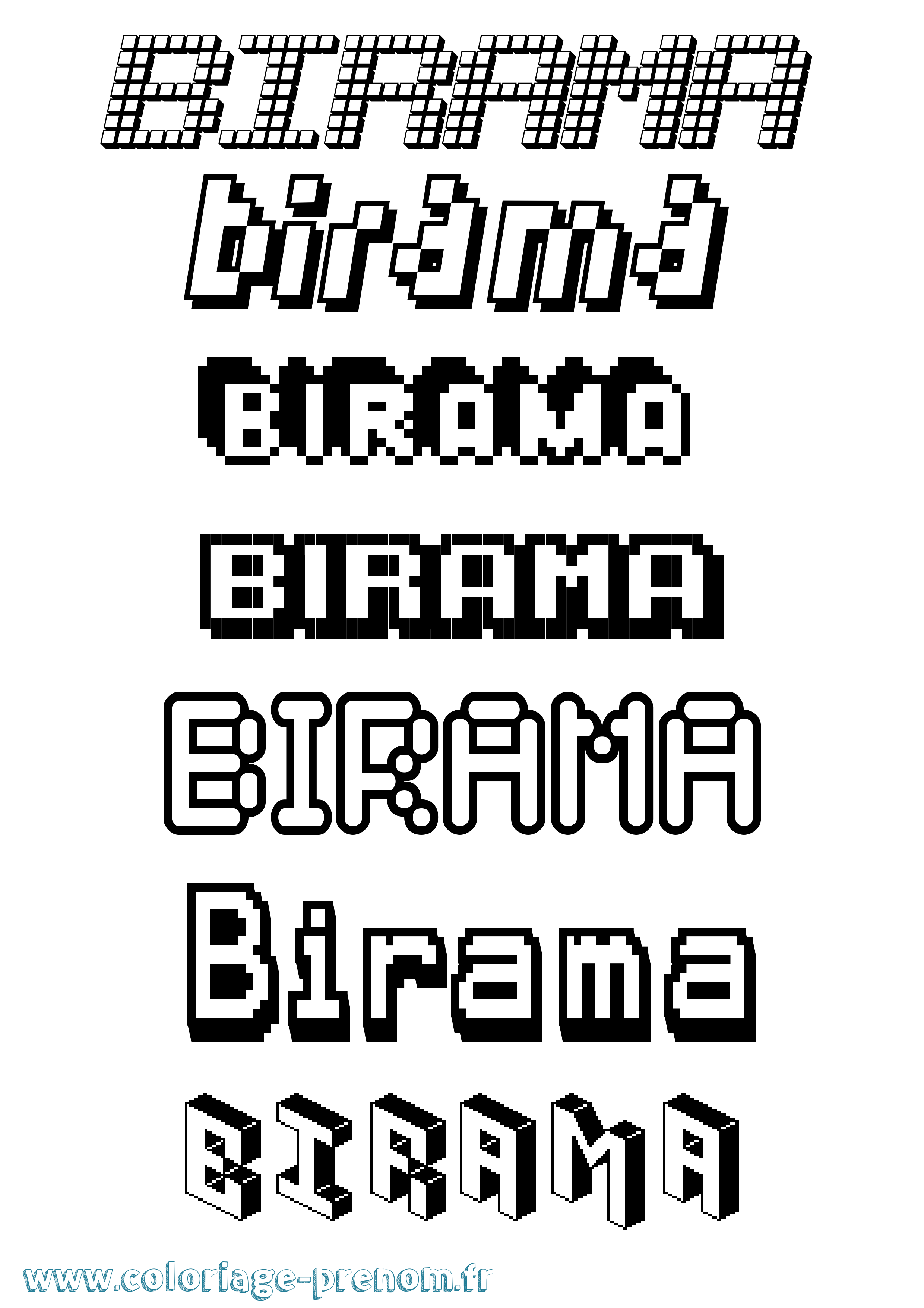 Coloriage Birama Pixel Coloriage prénom Birama Pixel