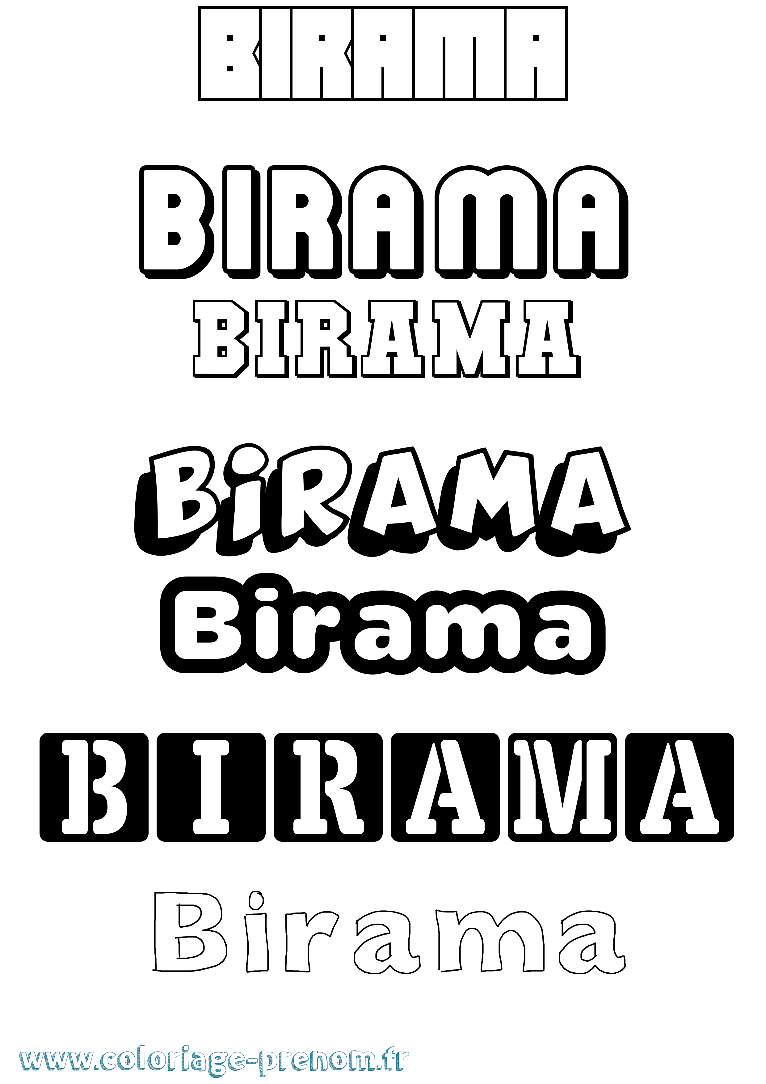 Coloriage Birama Simple Coloriage prénom Birama Simple