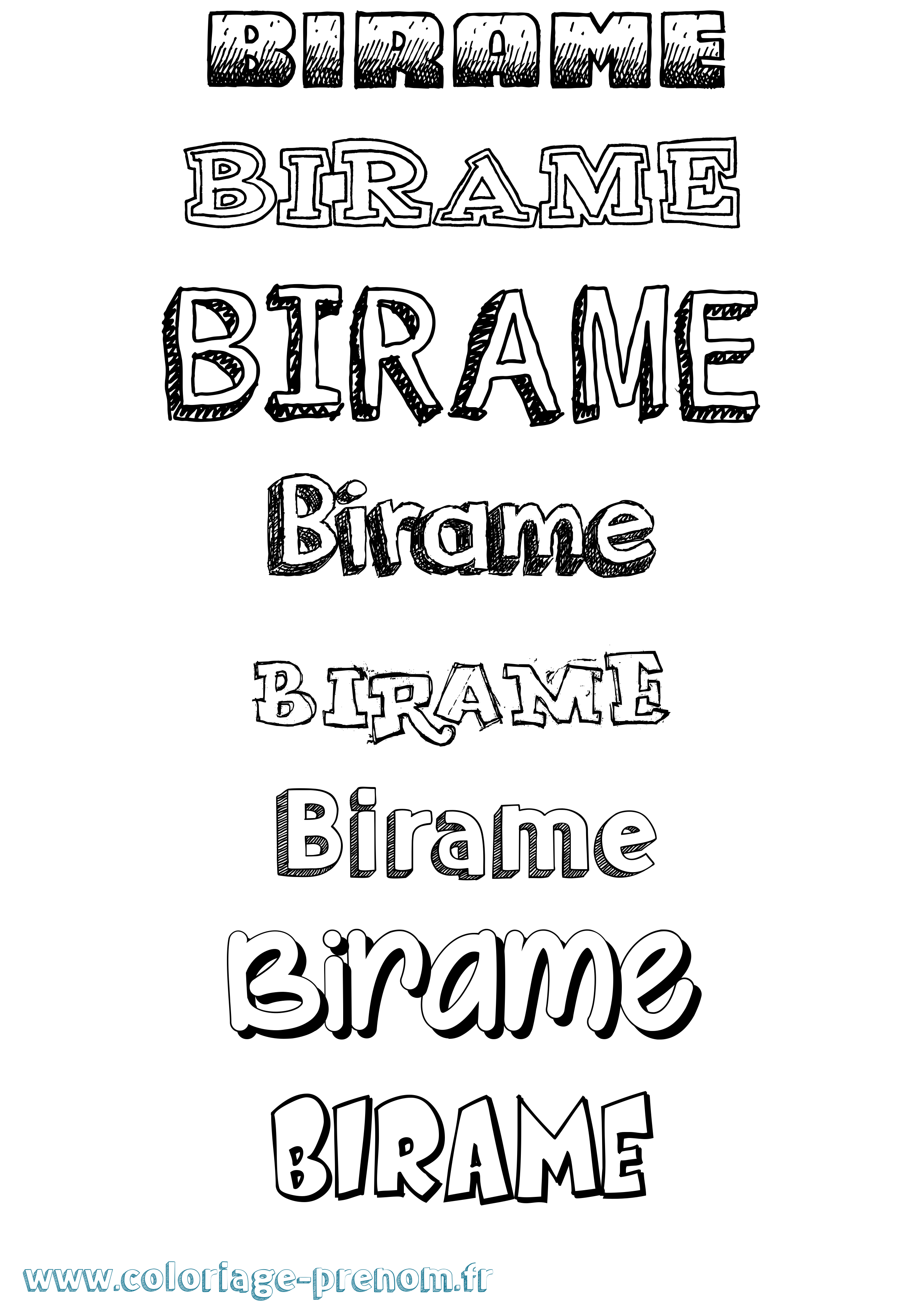 Coloriage Birame Dessiné Coloriage prénom Birame Dessiné