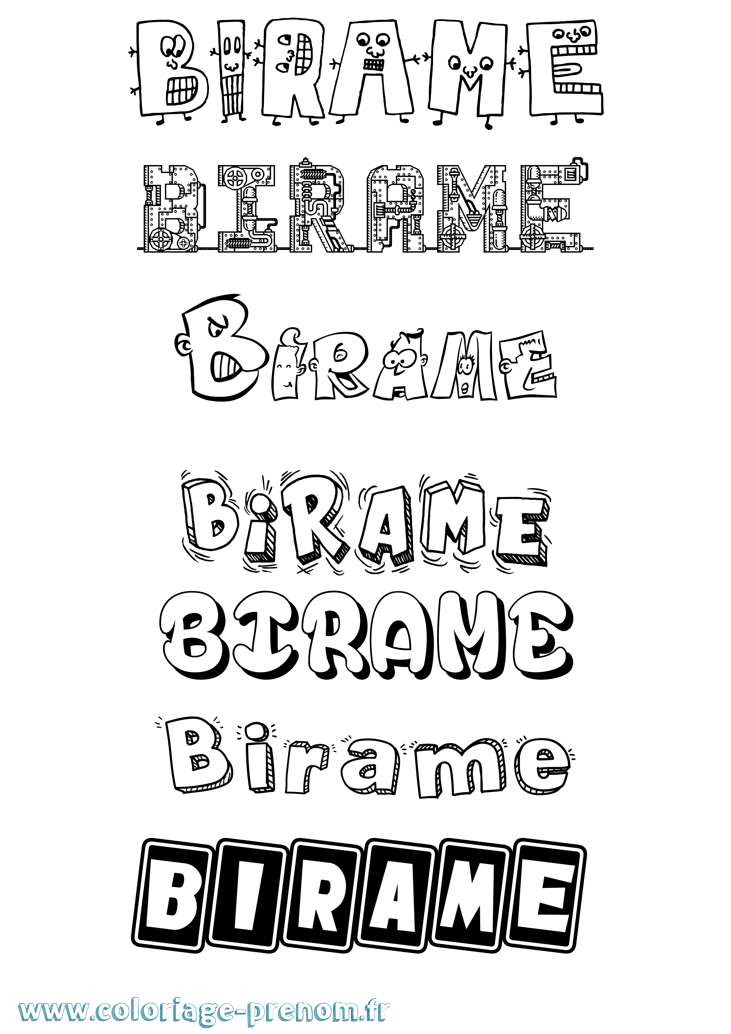 Coloriage Birame Fun Coloriage prénom Birame Fun