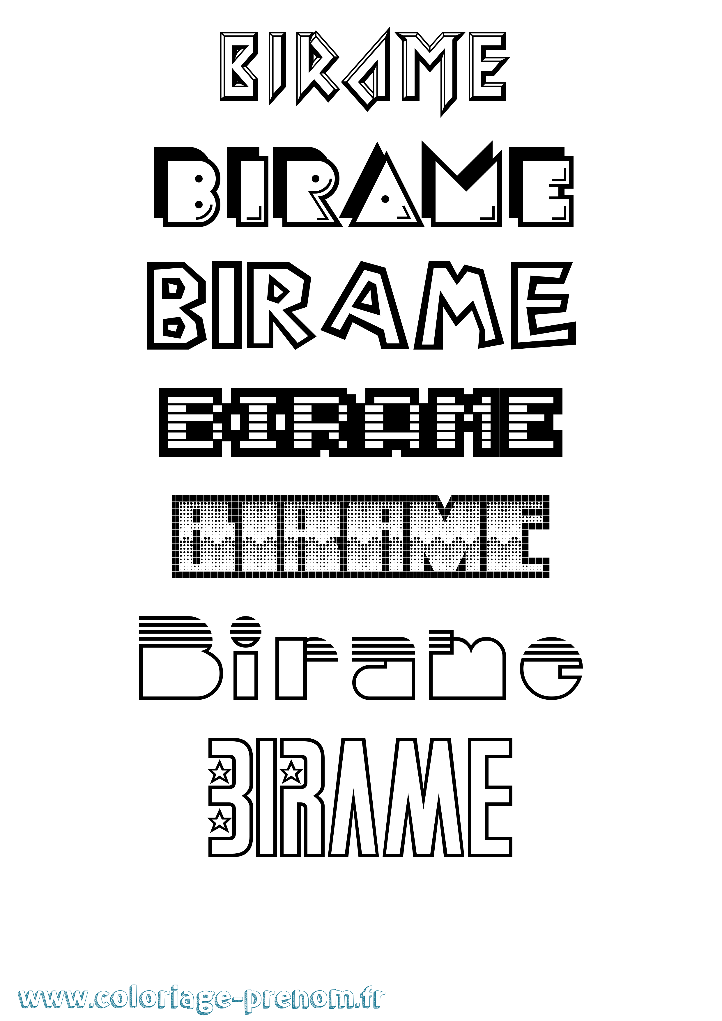 Coloriage Birame Jeux Vidéos Coloriage prénom Birame Jeux Vidéos