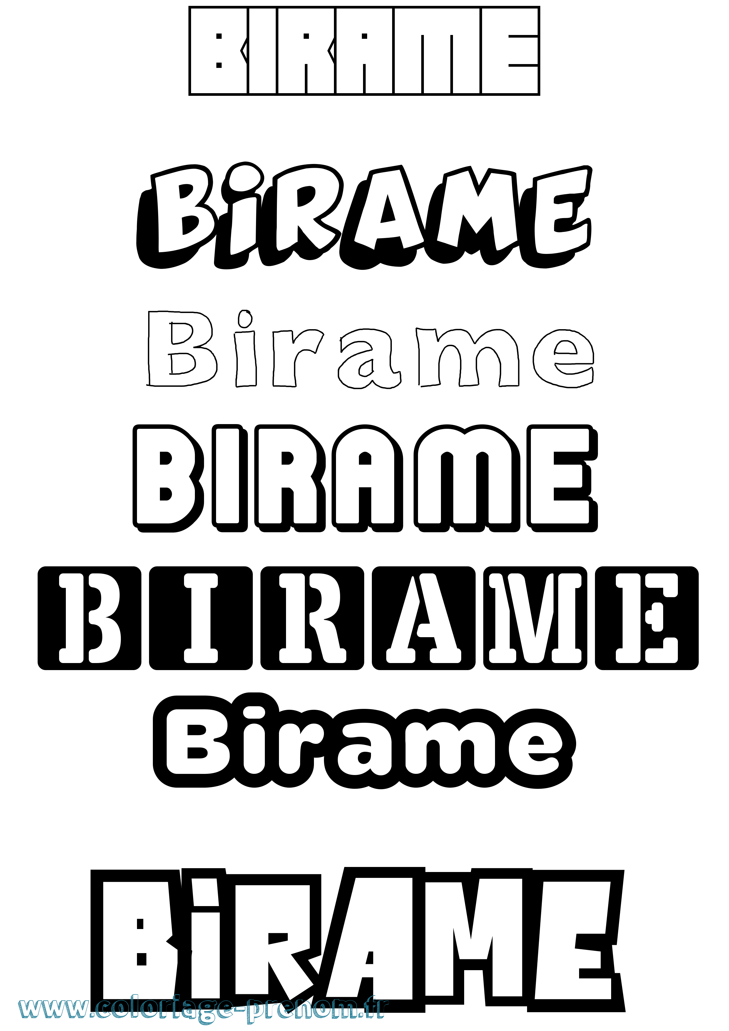 Coloriage Birame Simple Coloriage prénom Birame Simple