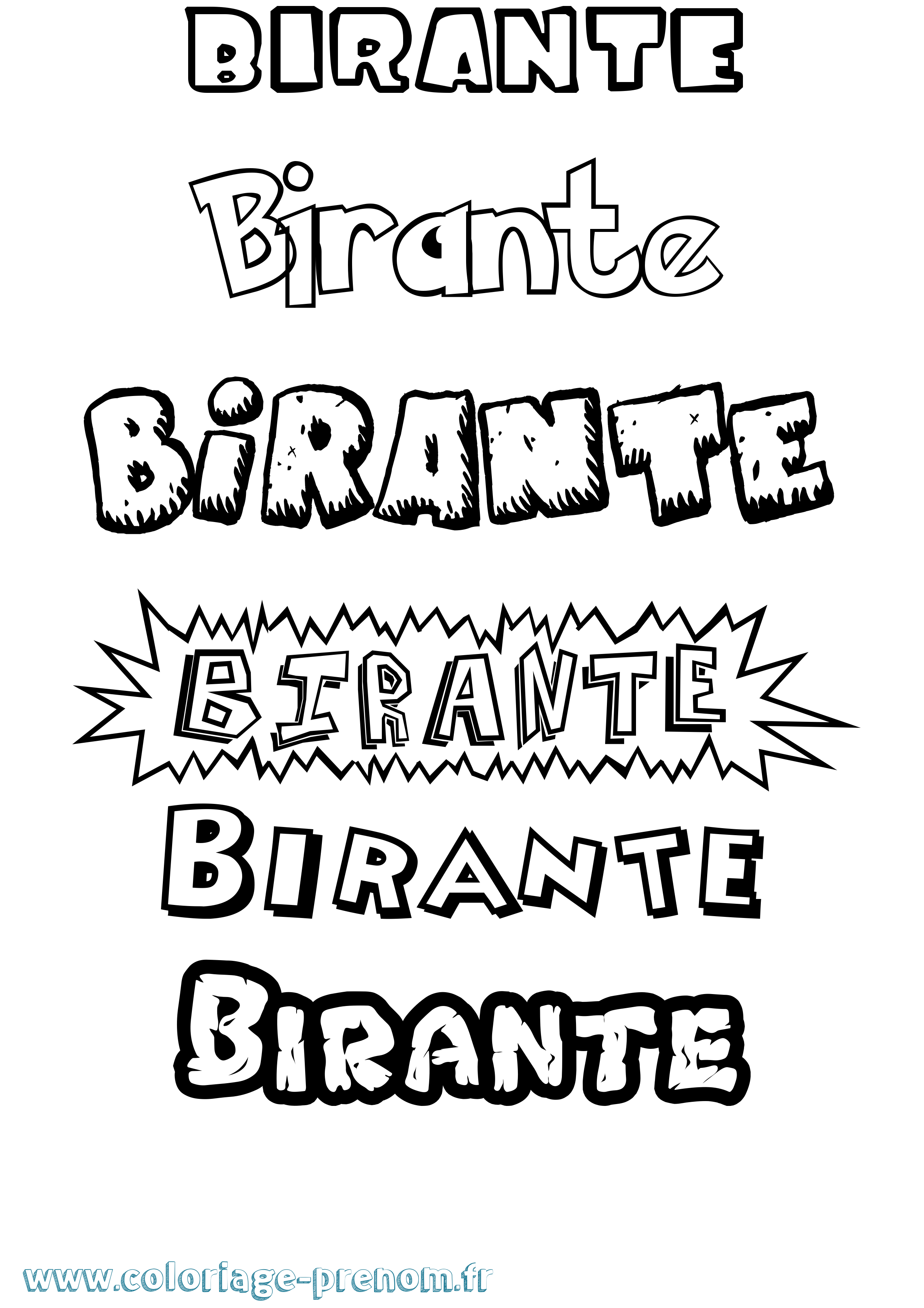 Coloriage Birante Dessin Animé Coloriage prénom Birante Dessin Animé