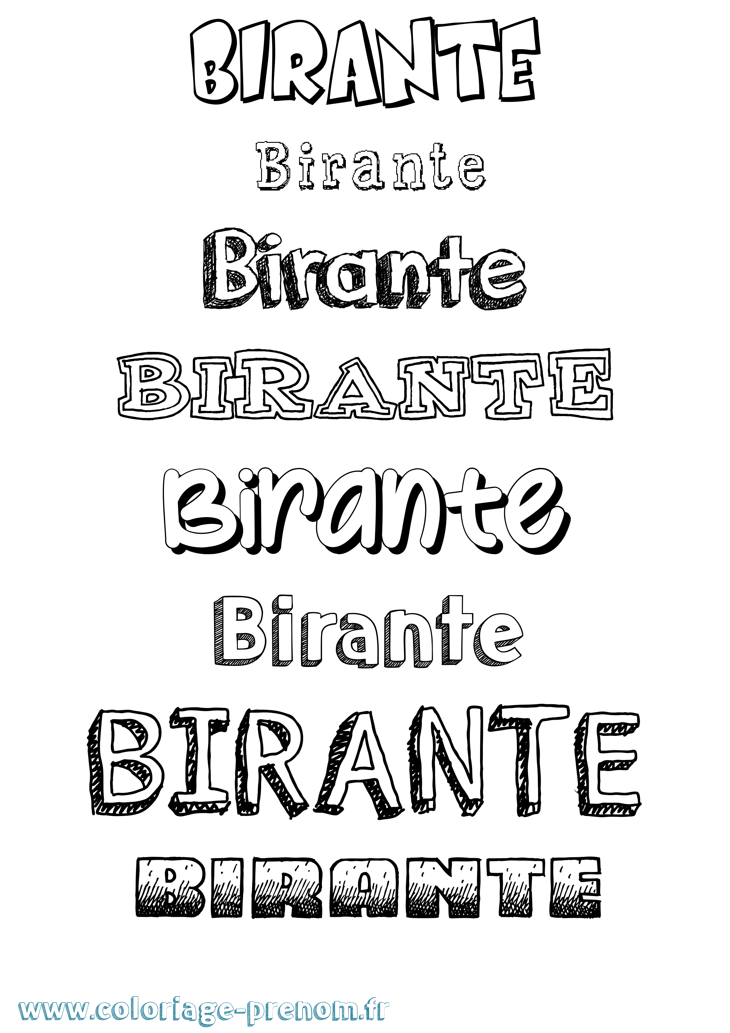 Coloriage Birante Dessiné Coloriage prénom Birante Dessiné