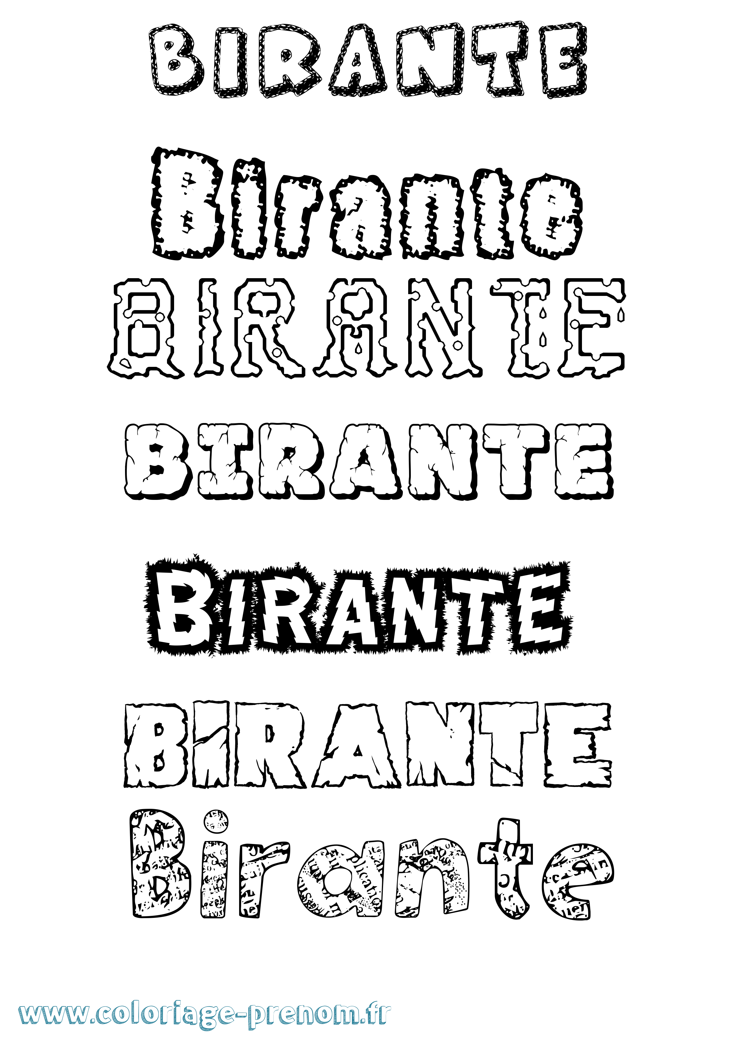 Coloriage Birante Destructuré Coloriage prénom Birante Destructuré