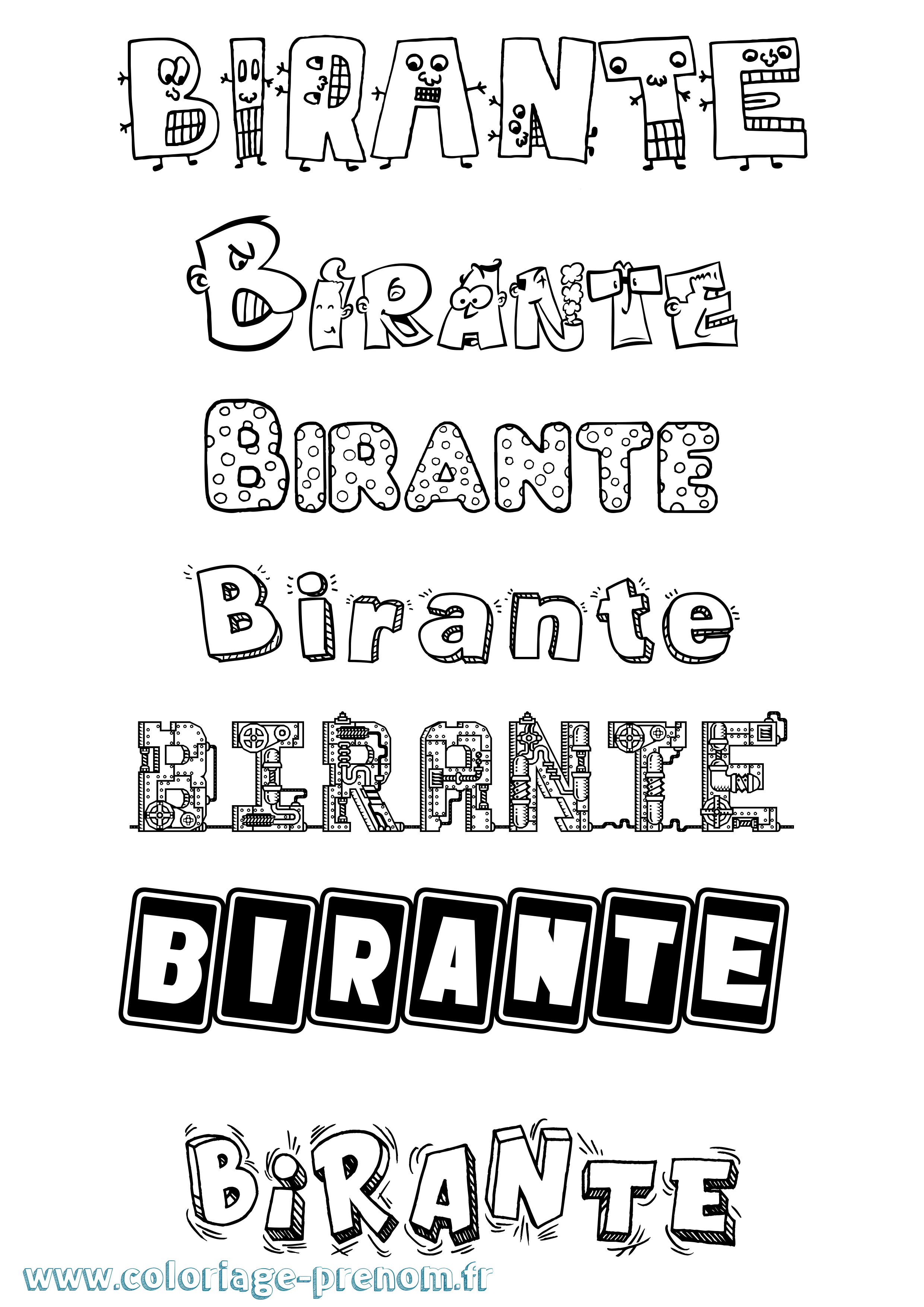 Coloriage Birante Fun Coloriage prénom Birante Fun