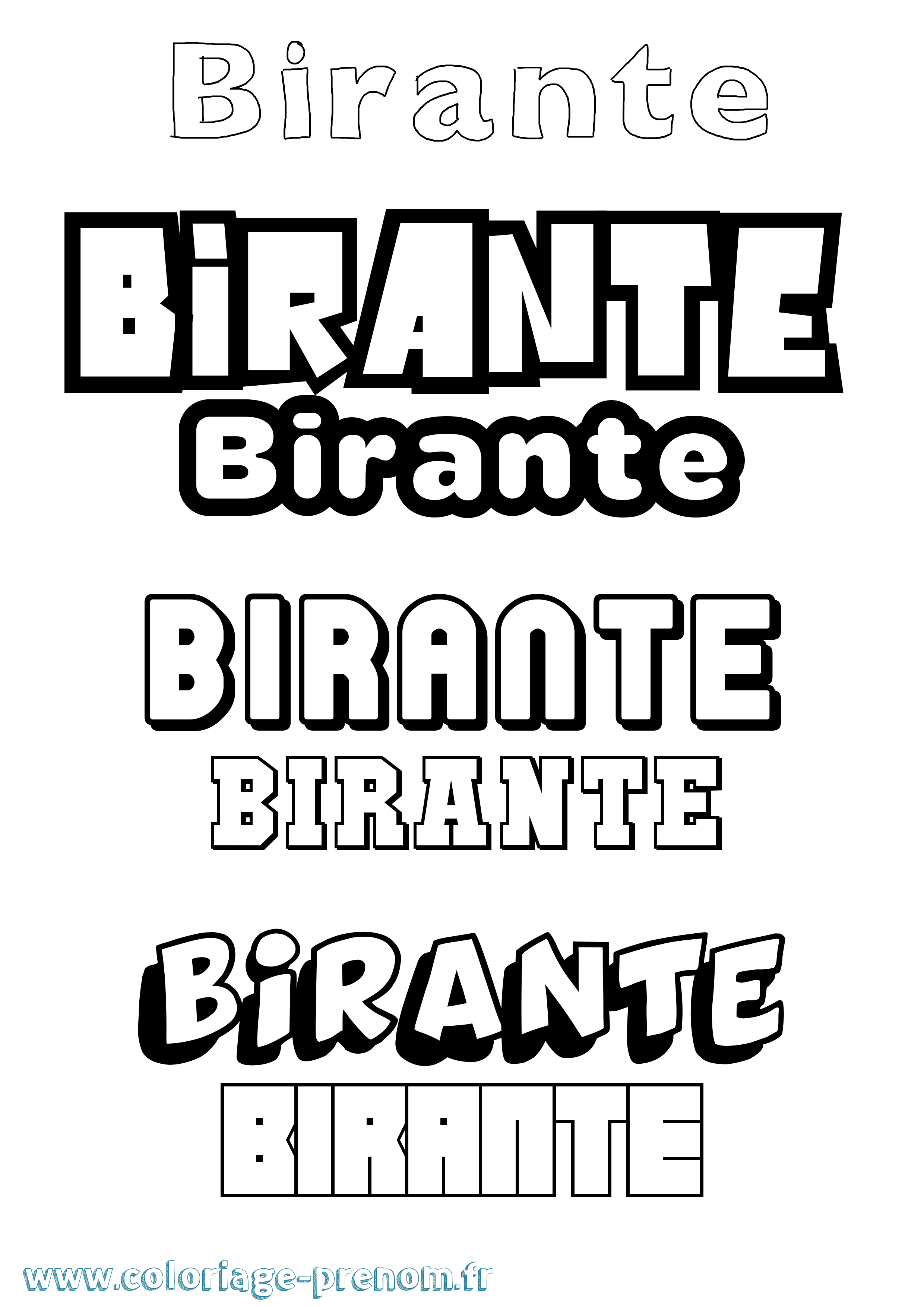 Coloriage Birante Simple Coloriage prénom Birante Simple