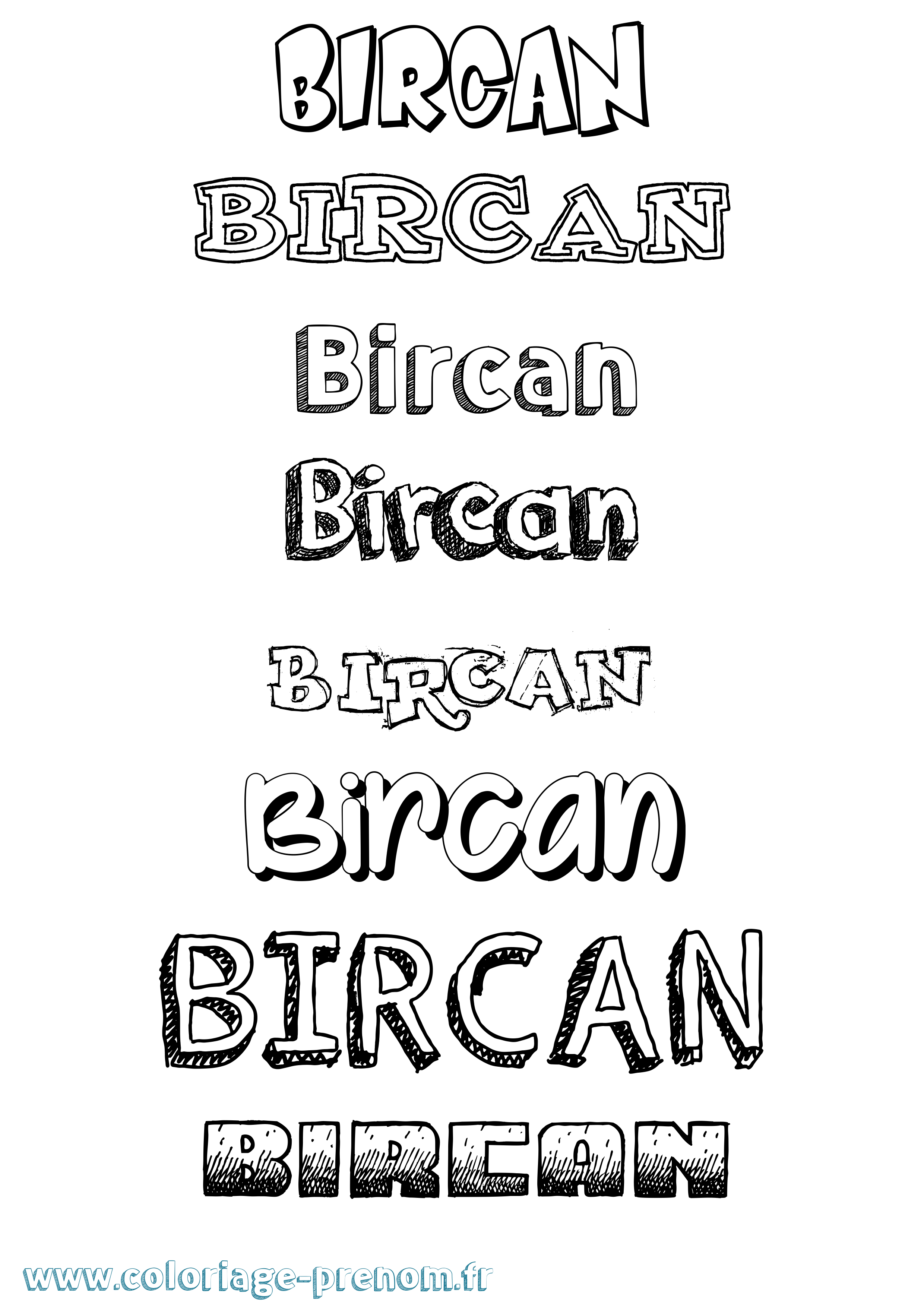 Coloriage Bircan Dessiné Coloriage prénom Bircan Dessiné