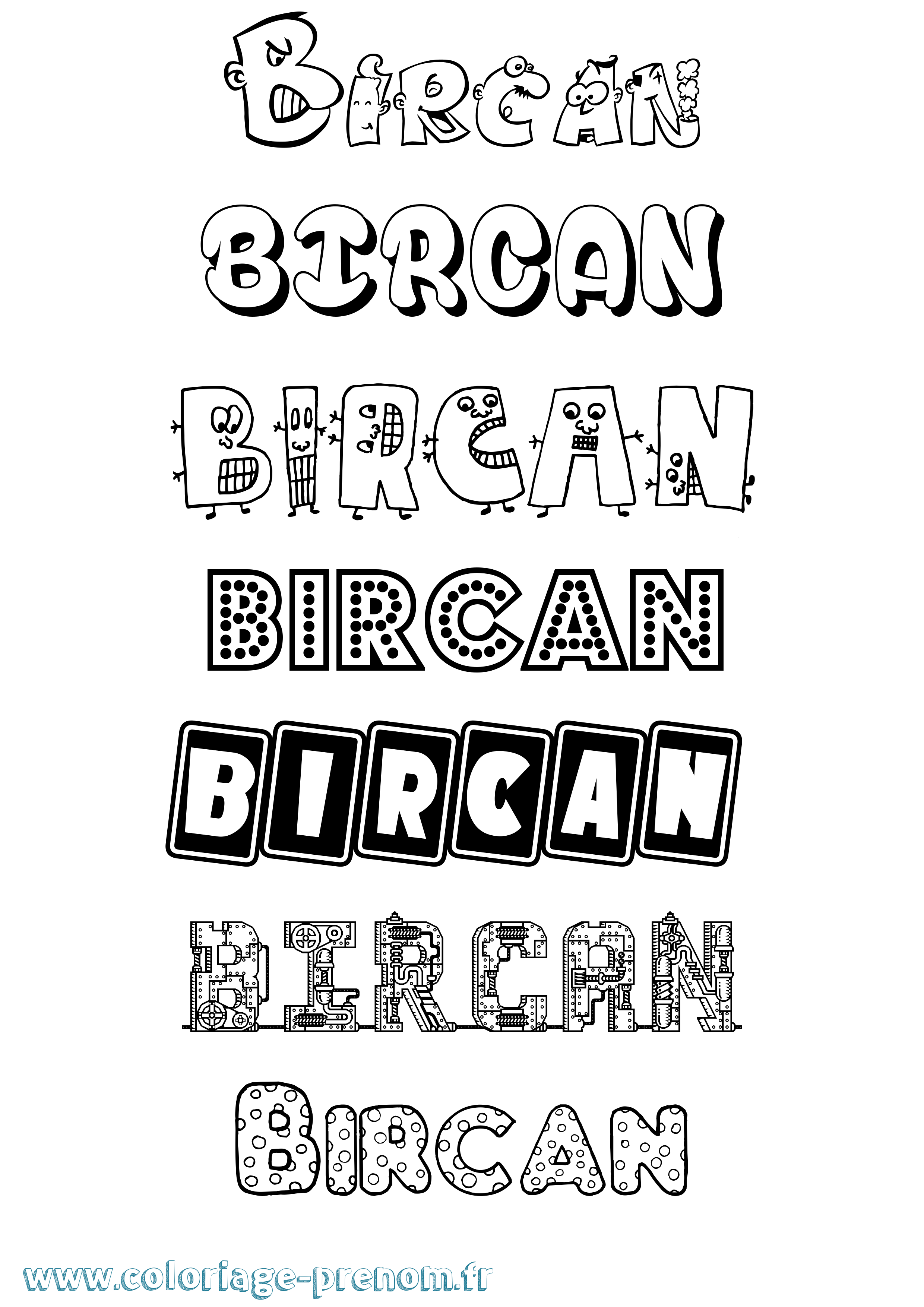 Coloriage Bircan Fun Coloriage prénom Bircan Fun