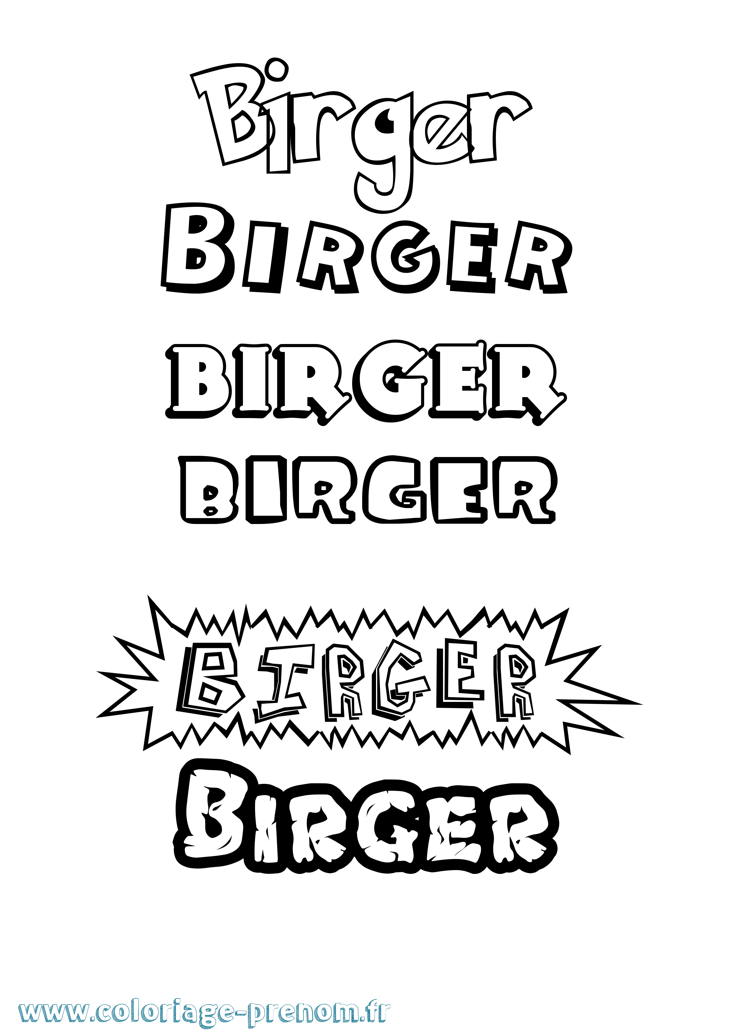Coloriage Birger Dessin Animé Coloriage prénom Birger Dessin Animé