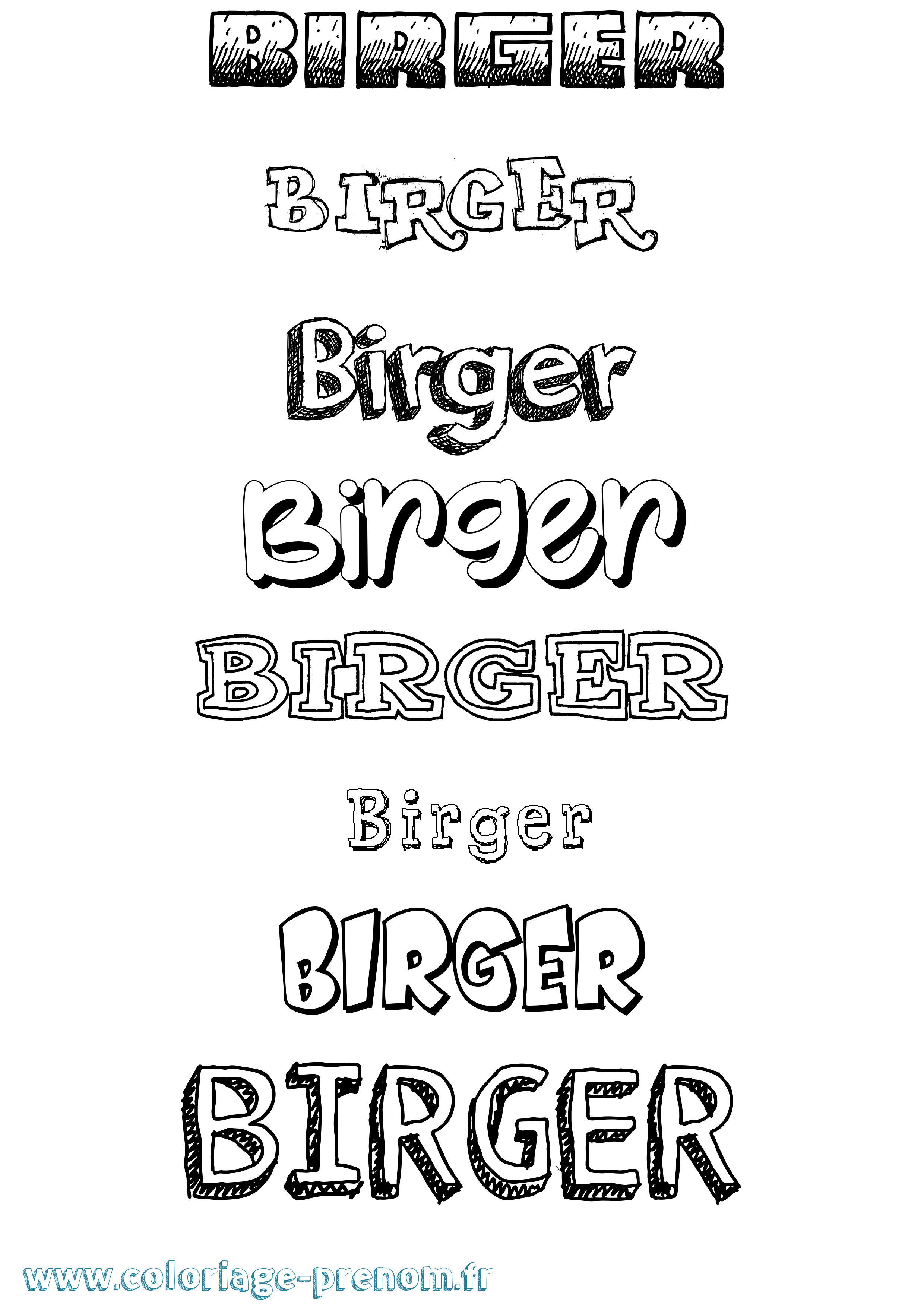 Coloriage Birger Dessiné Coloriage prénom Birger Dessiné